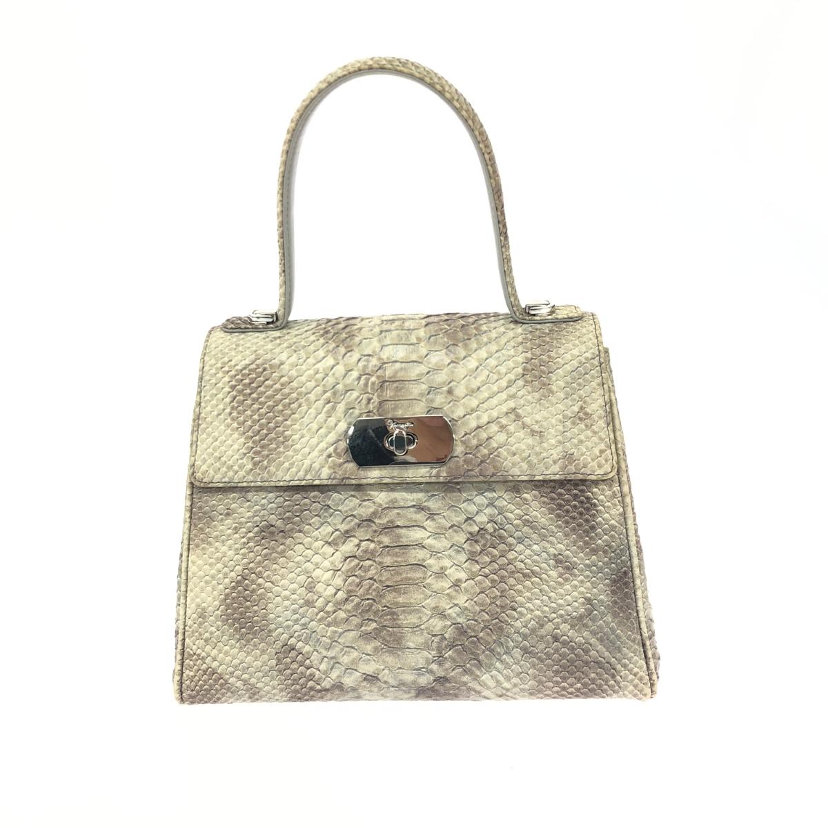 楽天市場】銀座かねまつ パイソン ショルダーバッグ メタリック