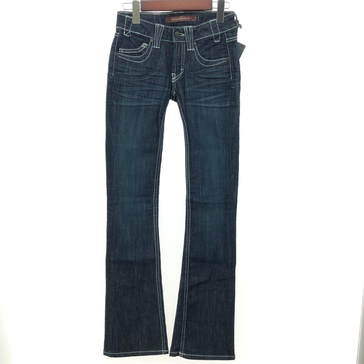 YANUK ヤヌーク デニムパンツ 新品同様 サイズ:24 ステッチ/ローライズ/ストレッチ 120177 ブルー レディース【中古】 4,840円