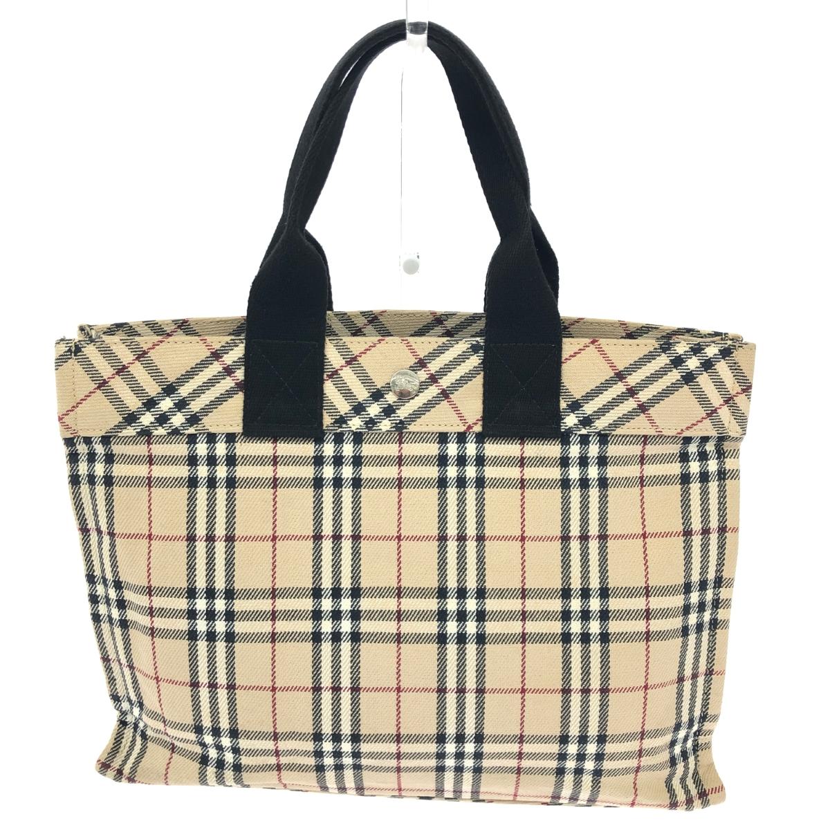 BURBERRY BLUE LABEL バーバリーブルーレーベル トートバッグ ノバチェック/キャンバス ベージュ レディース【中古】