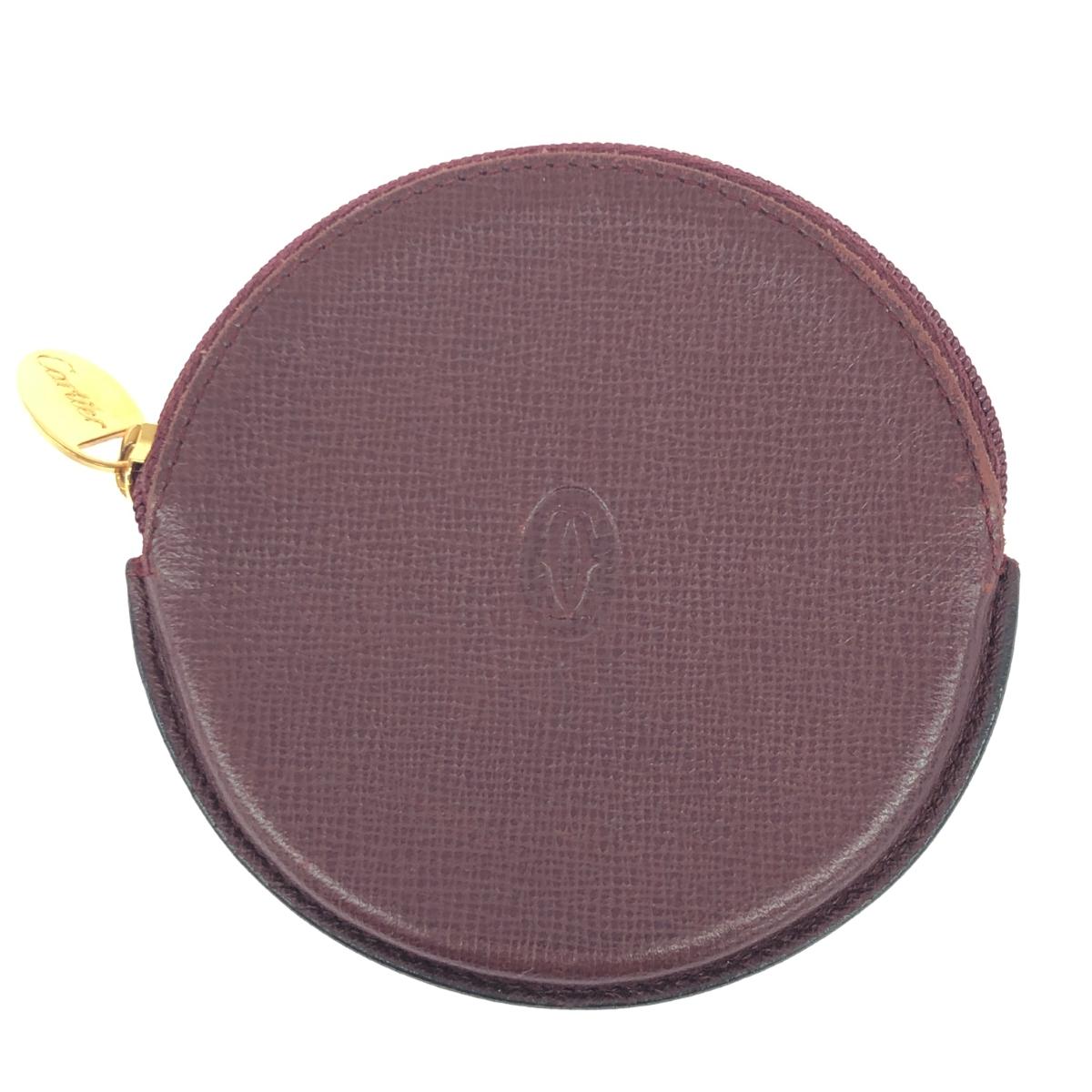 Cartier カルティエ マストライン/ラウンドコインケース レザー レザー ボルドー ユニセックス【中古】