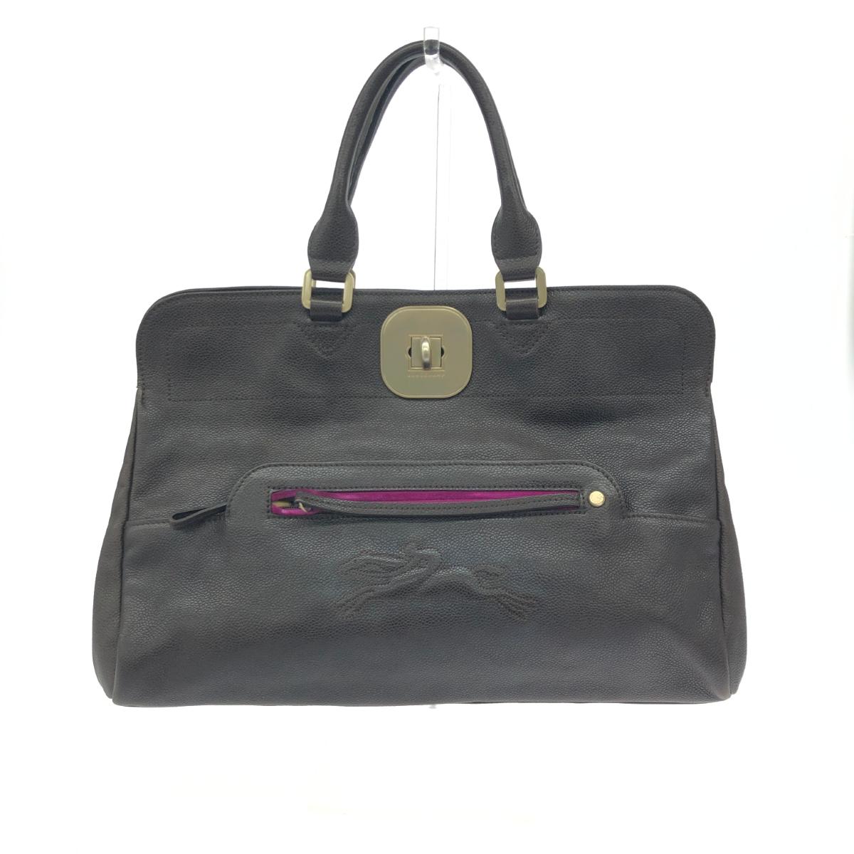 LONGCHAMP ロンシャン ギャビー 良好 レザー ブラウン レディース【中古】