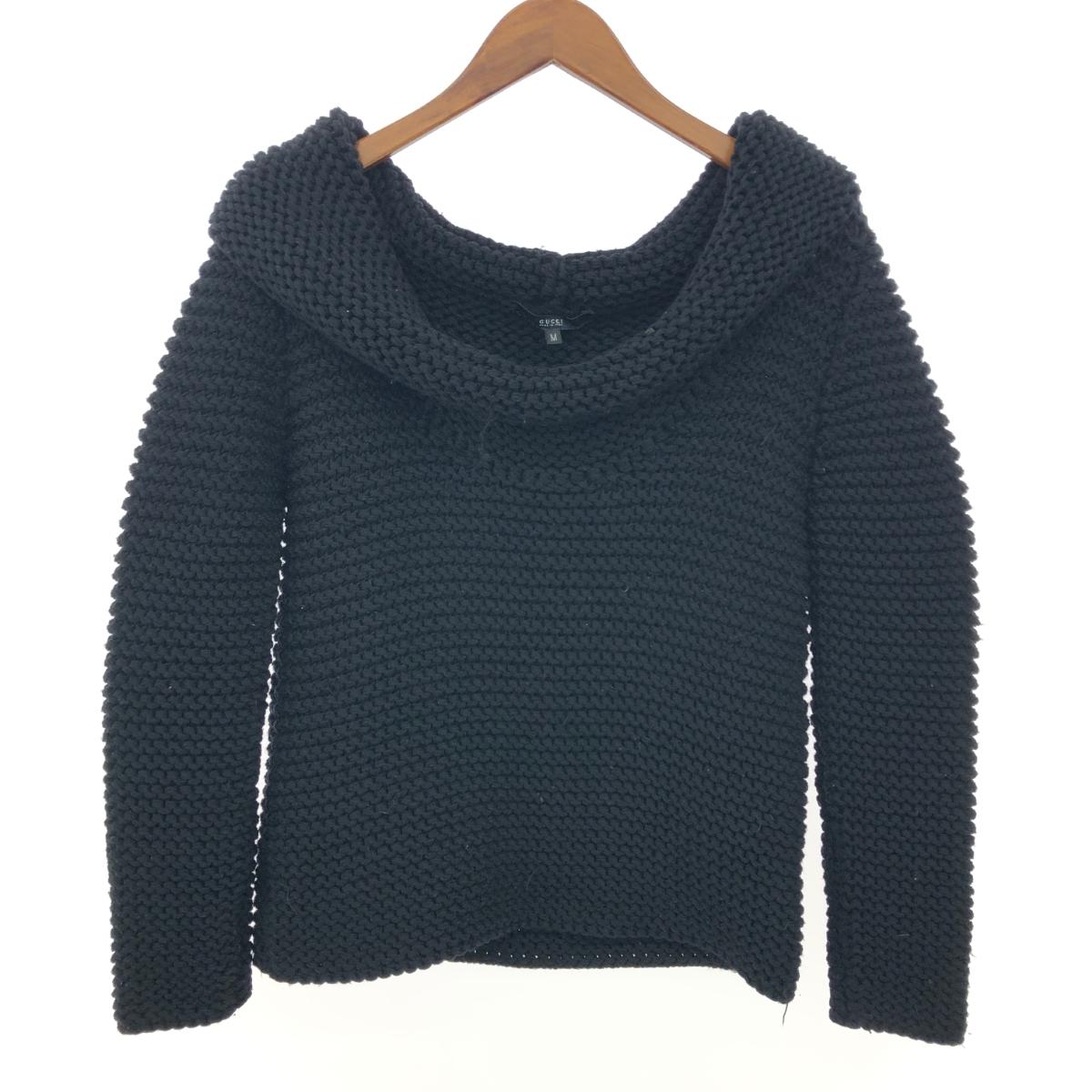 GUCCI グッチ ローゲージオフタートルニット サイズ:M ボンディング 237-1537-4211 ブラック レディース【中古】