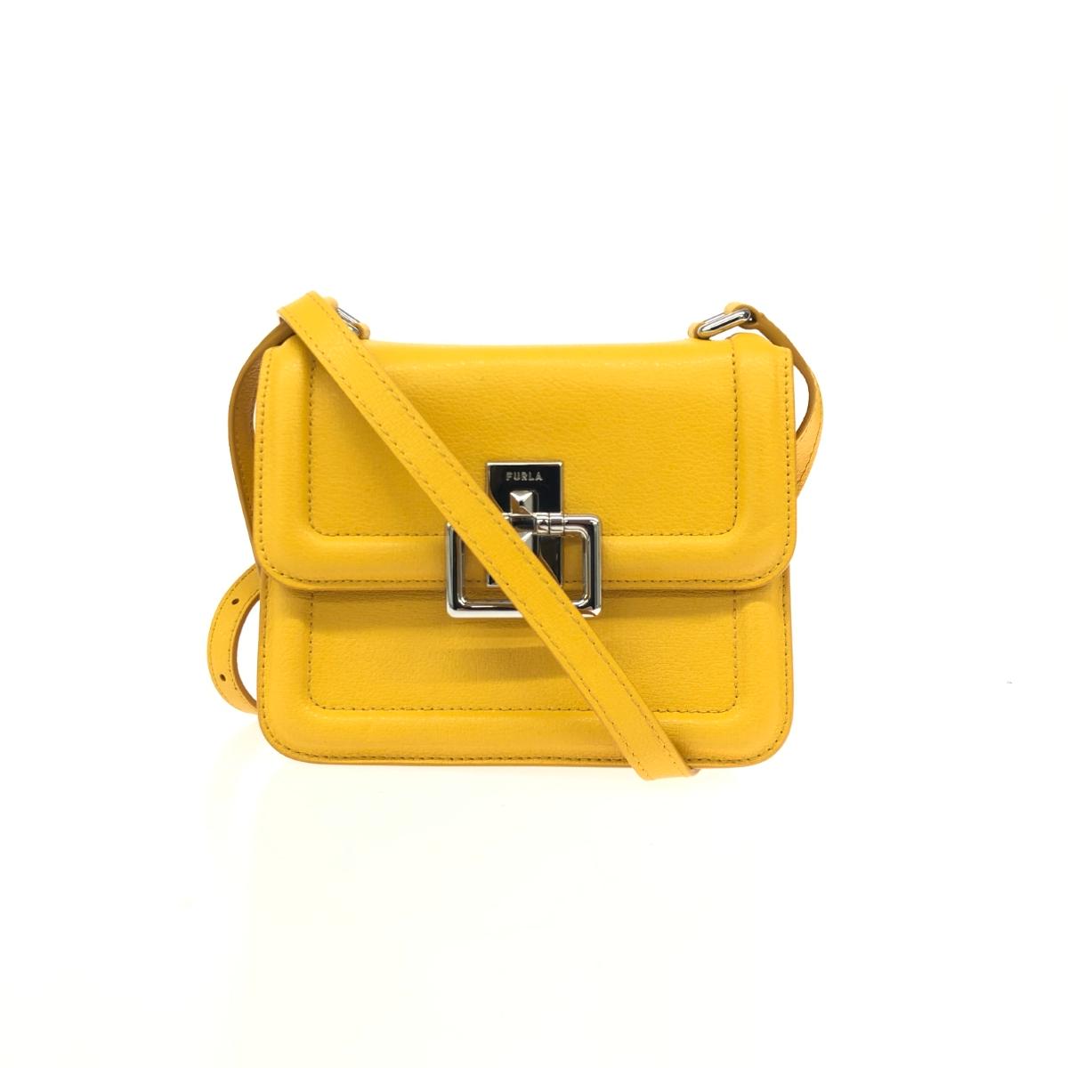 FURLA フルラ ショルダーバッグ/ヴィラ レザー イエロー レディース【中古】