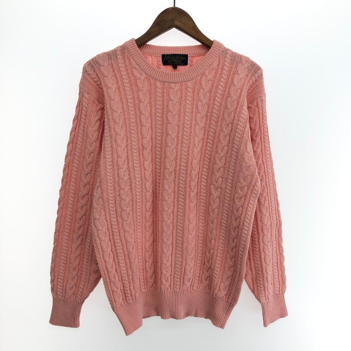 Brooks Brothers ブルックスブラザーズ ケーブルニット 新品同様 サイズ:S 80s ピンク メンズ【中古】
