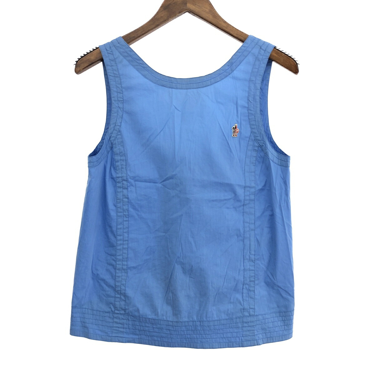 MONCLER GRENOBLE モンク軌跡グルノーブル ノースリーブカットソー ジャンク品 大きさ:S ロゴタイプ    青み レディース【中古】