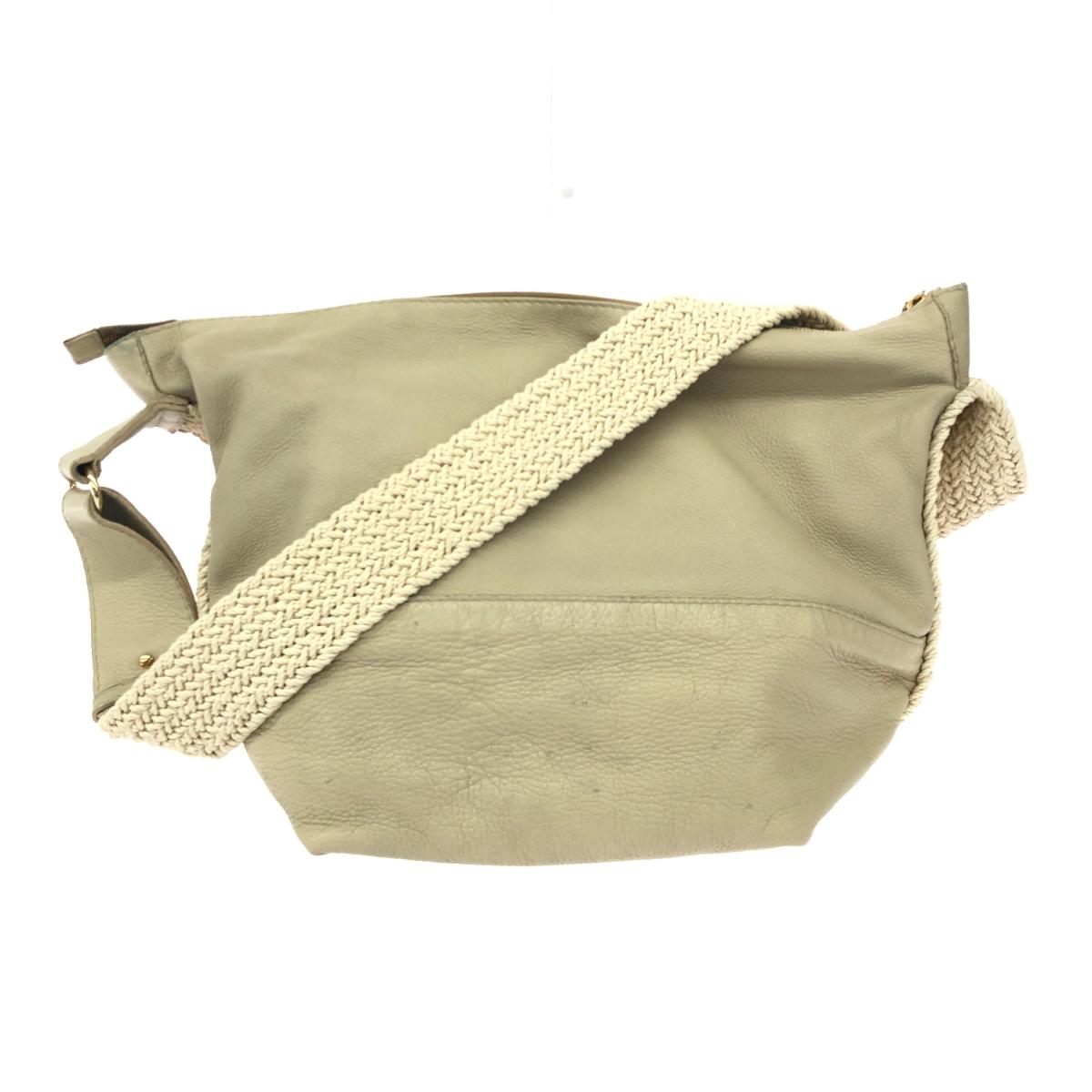 GHERARDINI ゲラルディーニ ショルダーバッグ レザー ベージュ レディース【中古】