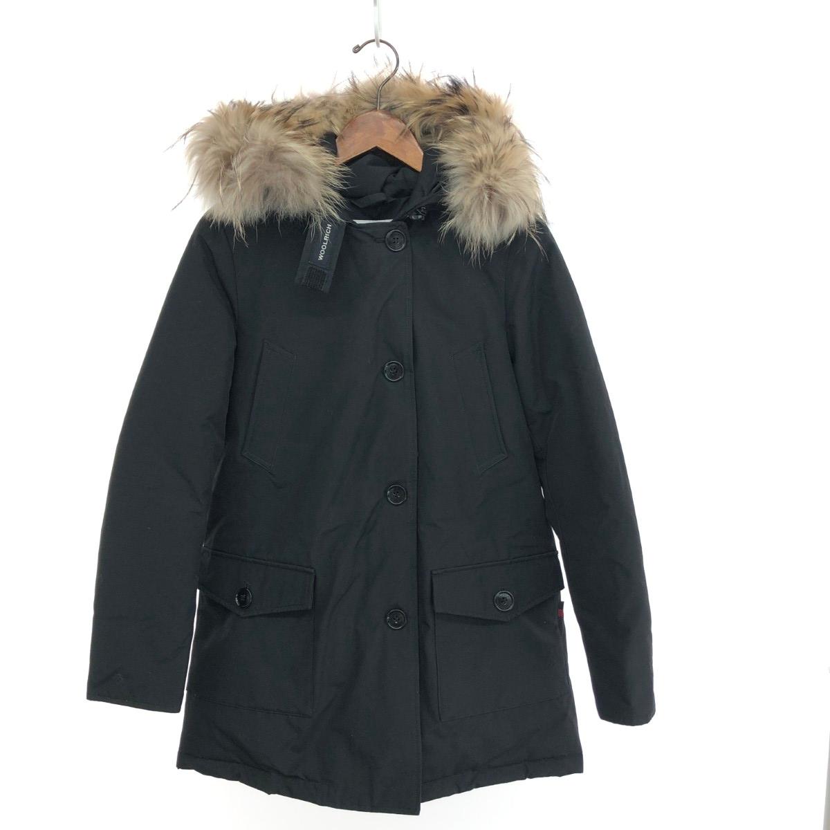 WOOLRICH 羊毛金持ち 落ち込む上衣/アークティックパーカ 好ましい 大きさ:XS  WWOU0436   黒いこと レディース【中古】