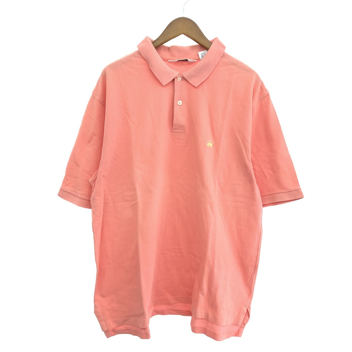 Brooks Brothers ブルックスブラザーズ 半袖ポロシャツ サイズ:XL アメリカ製 ロゴ刺繍 GOLDEN FLEECE ピンク メンズ【中古】