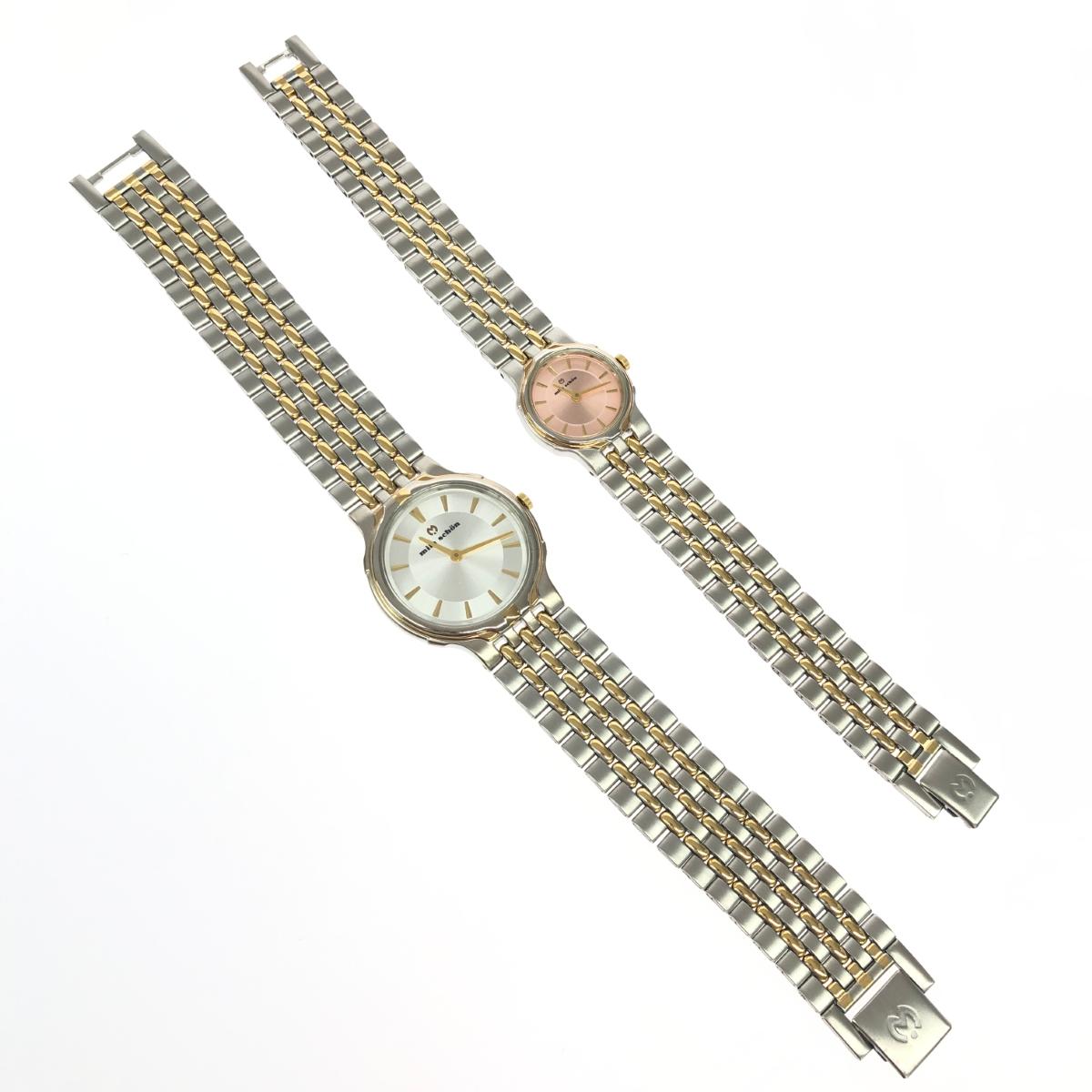 MILA SCHON ミラショーン ヴィンテージペアウォッチ 良好 シルバーカラー ユニセックス【中古】
