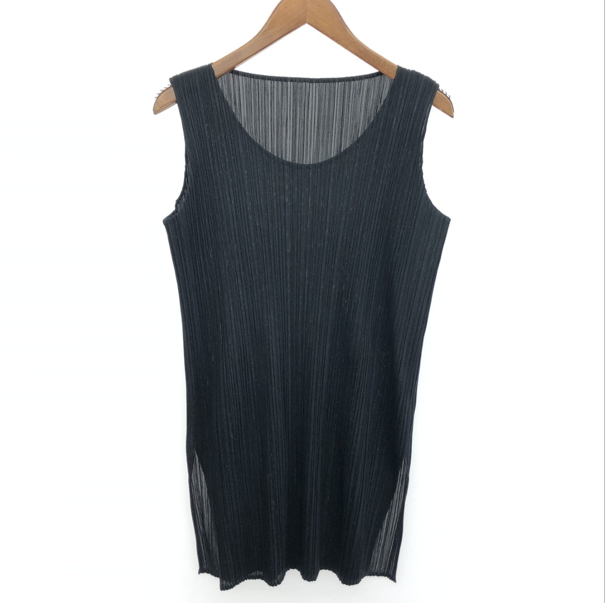 PLEATS PLEASE プリーツプリーズ ノースリーブチュニック サイズ:3 PP04-JK615 ブラック レディース【中古】