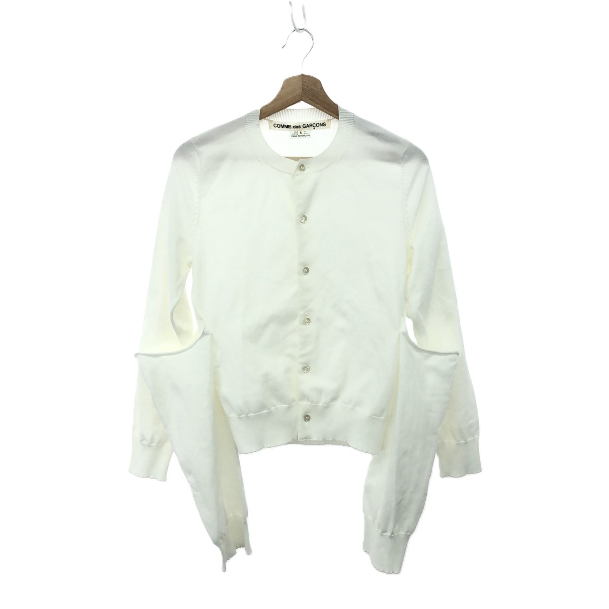 COMME des GARCONS コムデギャルソン 変形カーディガン サイズ:S GE-N008 ホワイト レディース【中古】
