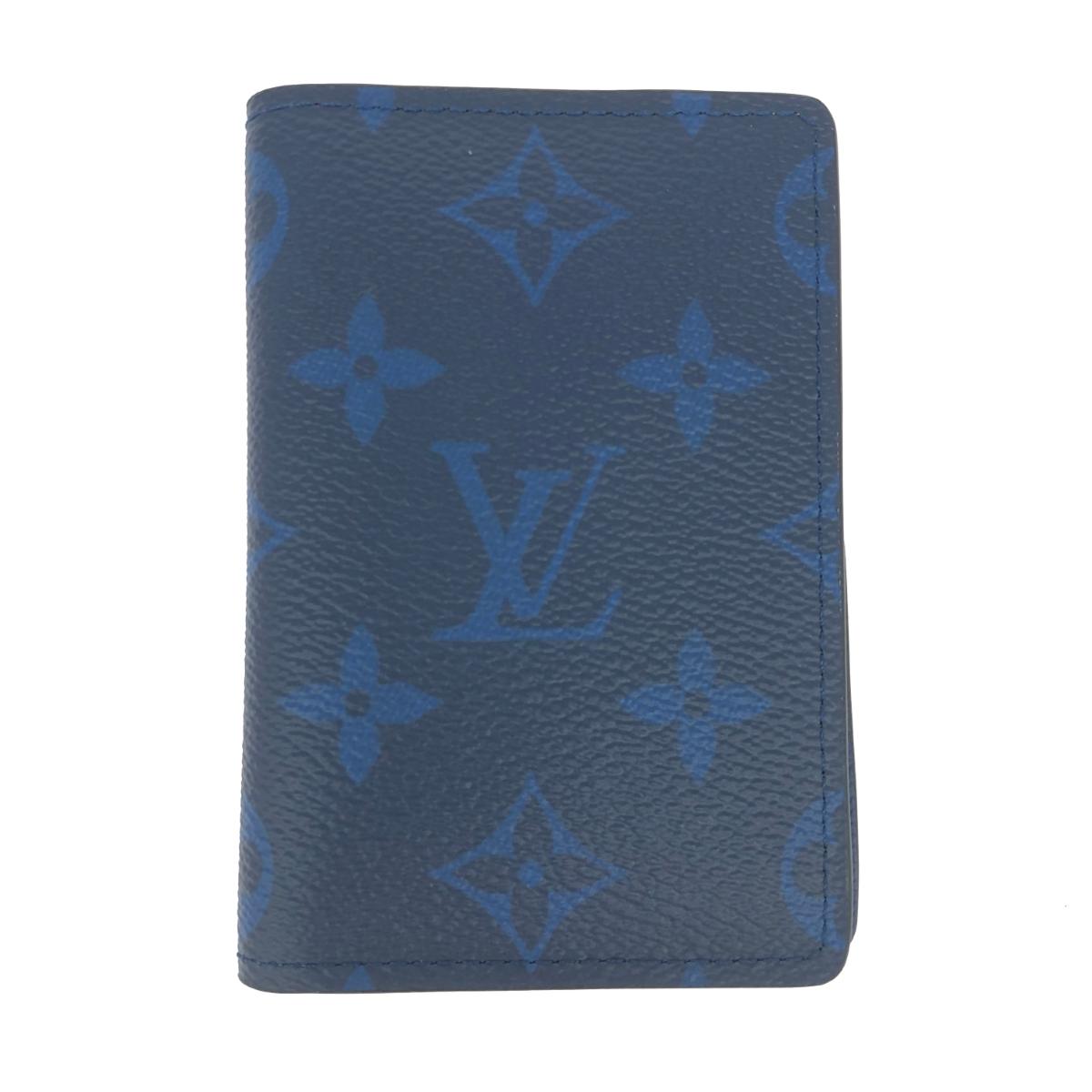 LOUIS VUITTON ルイヴィトン カードケース/オーガナイザードゥポッシュコバルト 良好 RFID M30301 ブルー ユニセックス【中古】