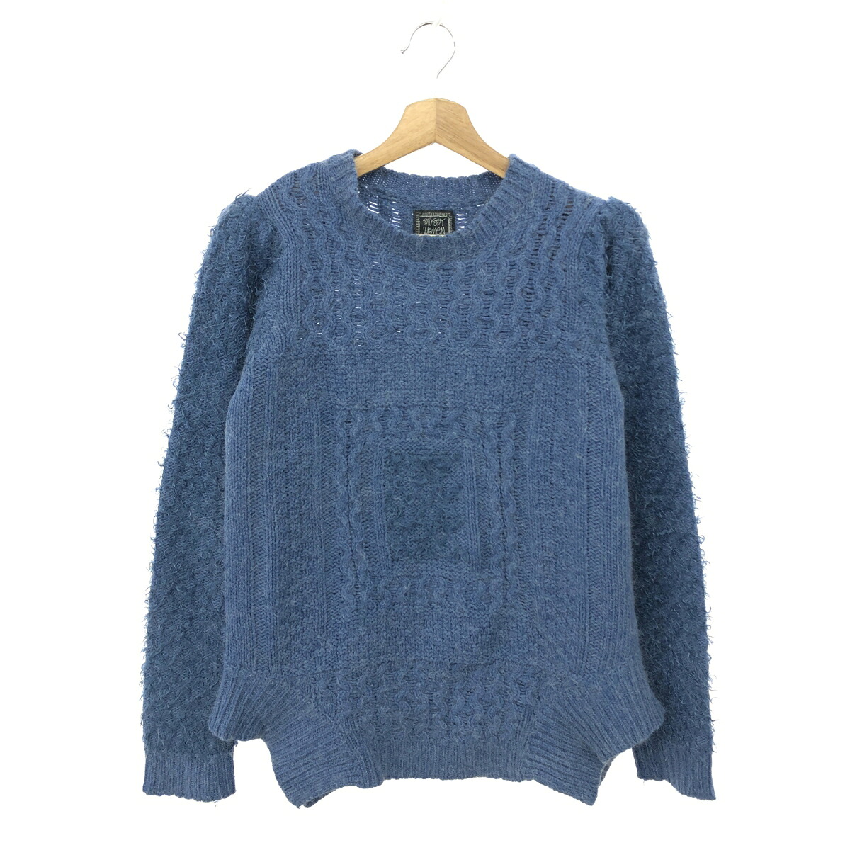 STUSSY ステューシー STUSSY WOMEN サイズ:M パフショルダーニット/変形 ブルー レディース【中古】