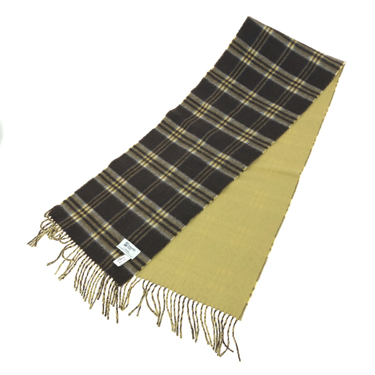 JOHNSTONS OF ELGIN ジョンストンズオブエルガン マフラー 美品 カシミヤ100％/レリアンコラボ/チェック ブラウン ユニセックス【中古】｜リサイクル ティファナ 11,088円