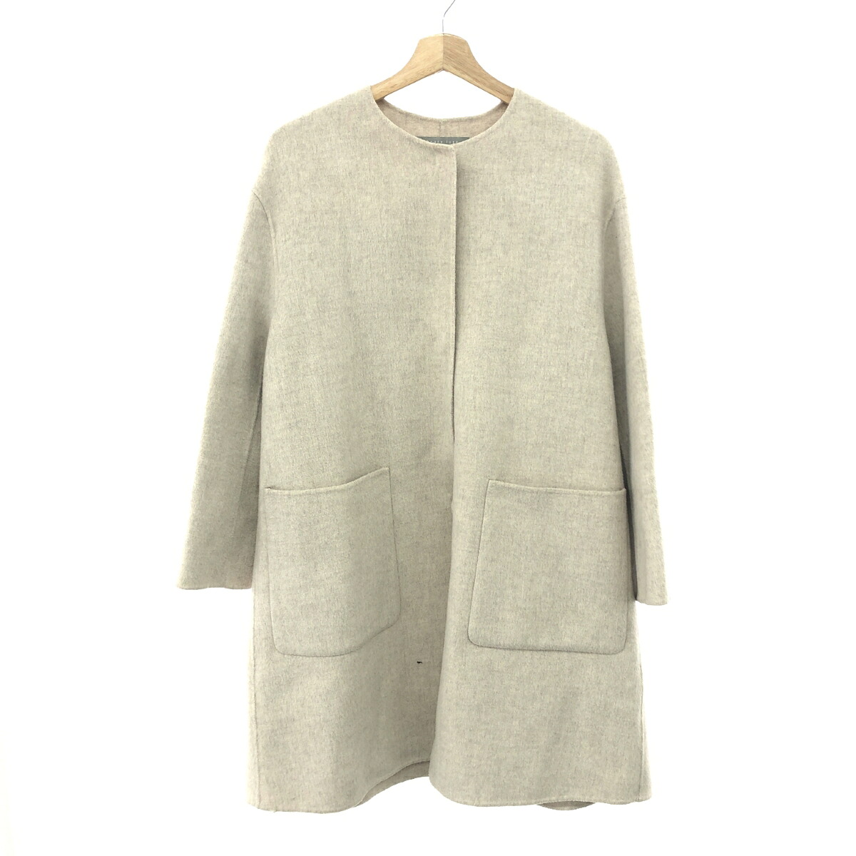 theory luxe セオリーリュクス New Motion Havar 良好 サイズ:38 ストール付ノーカラーコート カシミヤ混 21AW/1309610 ベージュ 【中古】｜リサイクル ティファナ