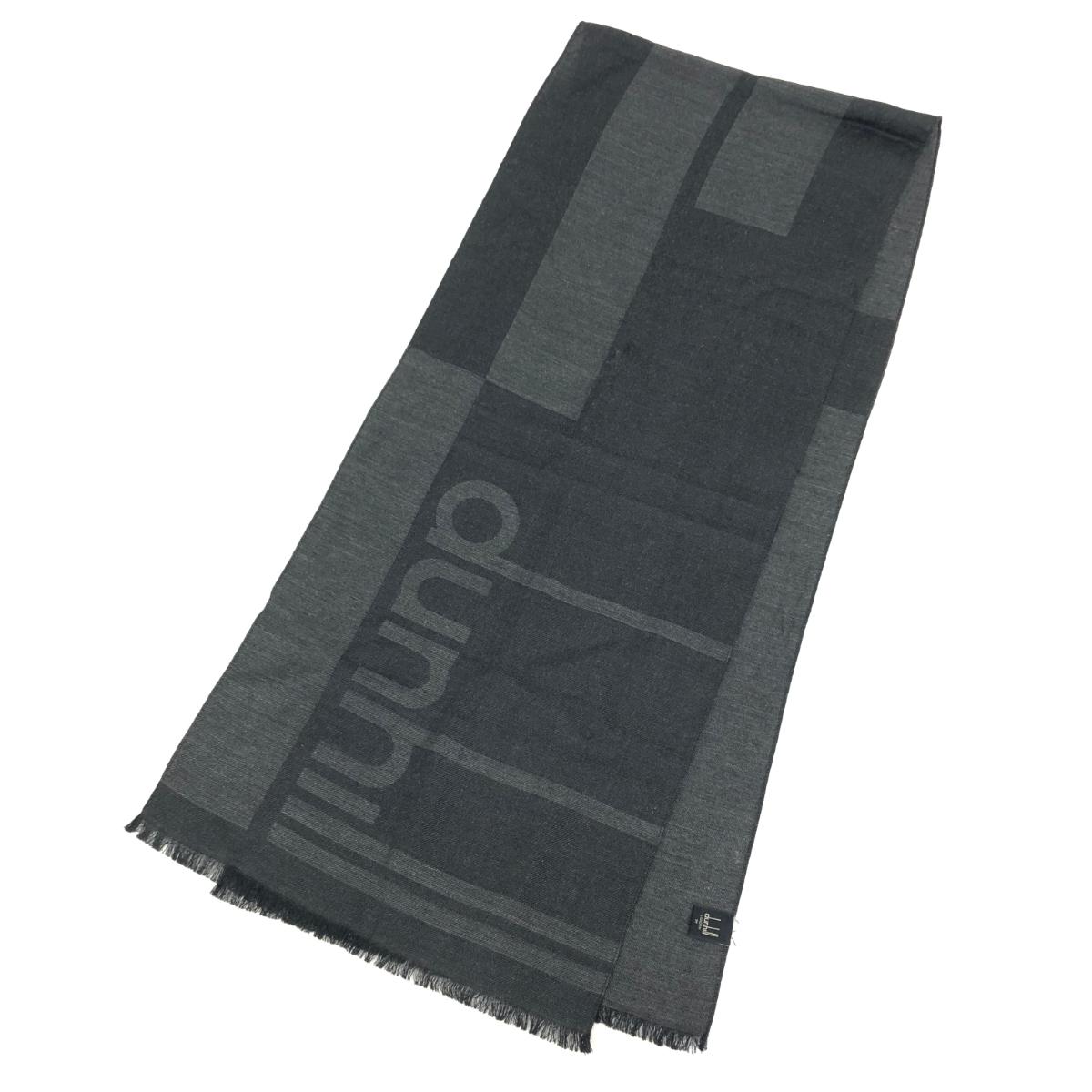 dunhill ダンヒル ストール イタリア製/カシミヤシルクウール/マフラー/ロゴ グレー メンズ【中古】