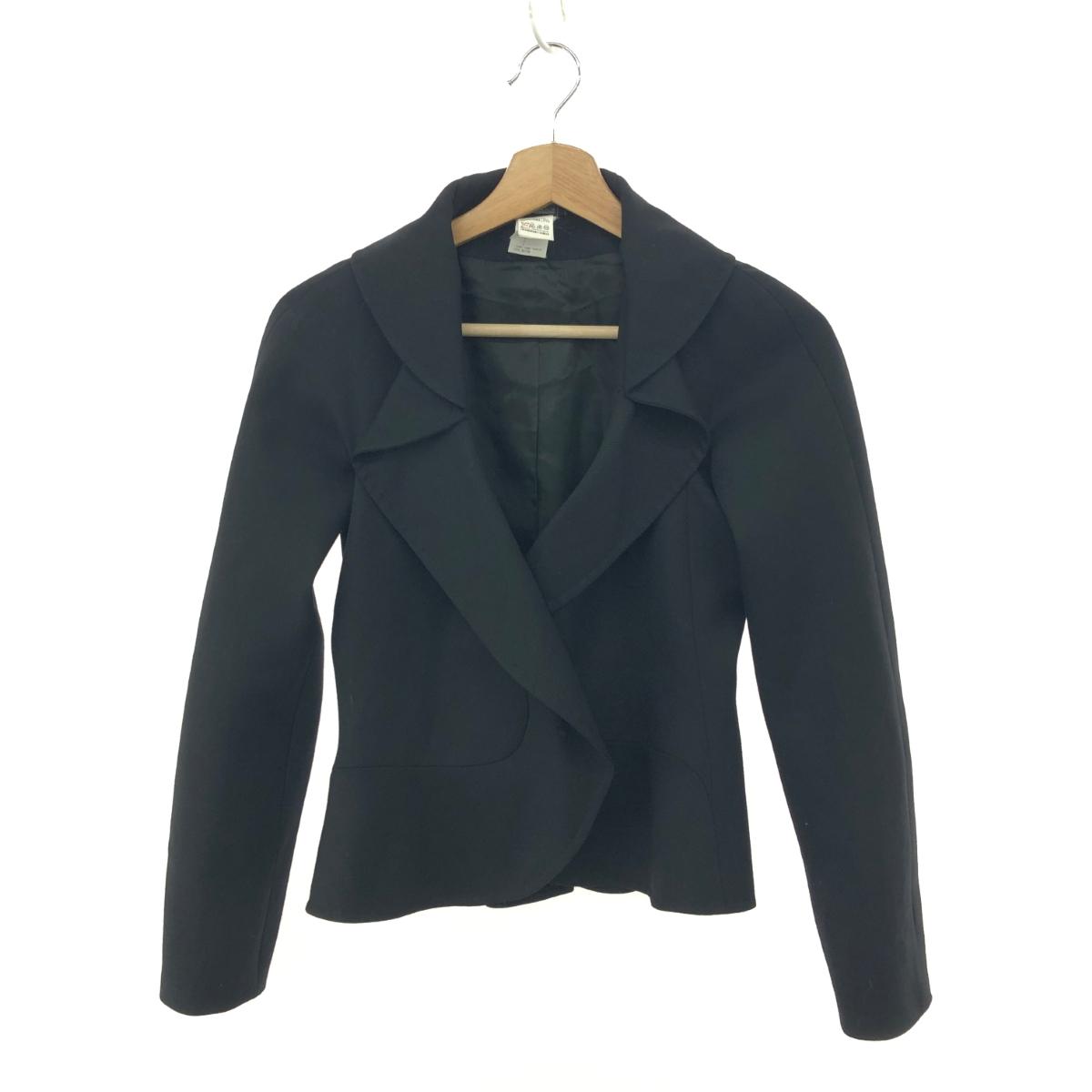 Gianni Versace ジャンニヴェルサーチ フリルカラージャケット サイズ:38 ヴィンテージ/ウール100％/変形 ブラック レディース【中古】