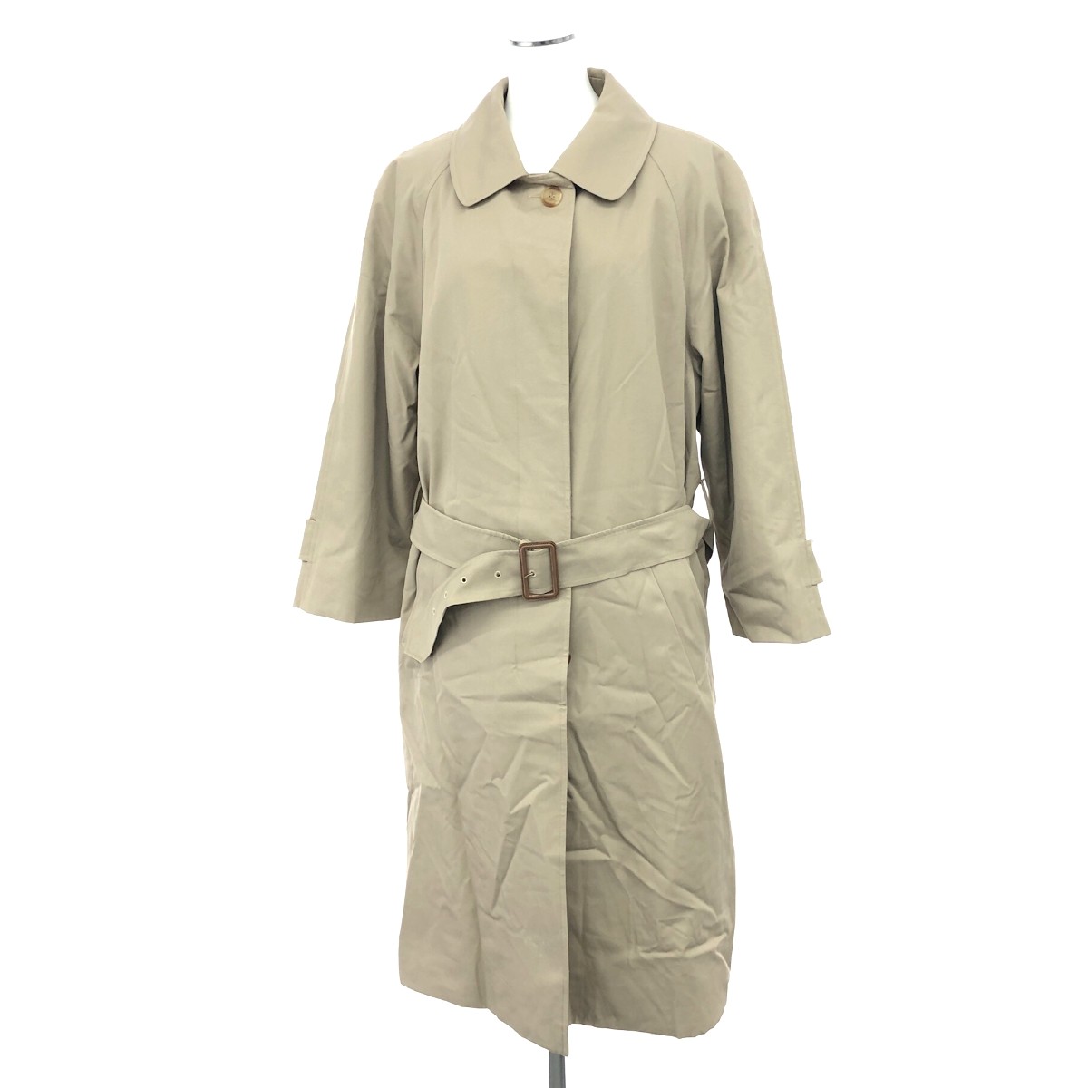 Aquascutum アクアスキュータム バルマカーンコート 良好 サイズ:10 コットン100％/イングランド製/ロング ベージュ レディース【中古】
