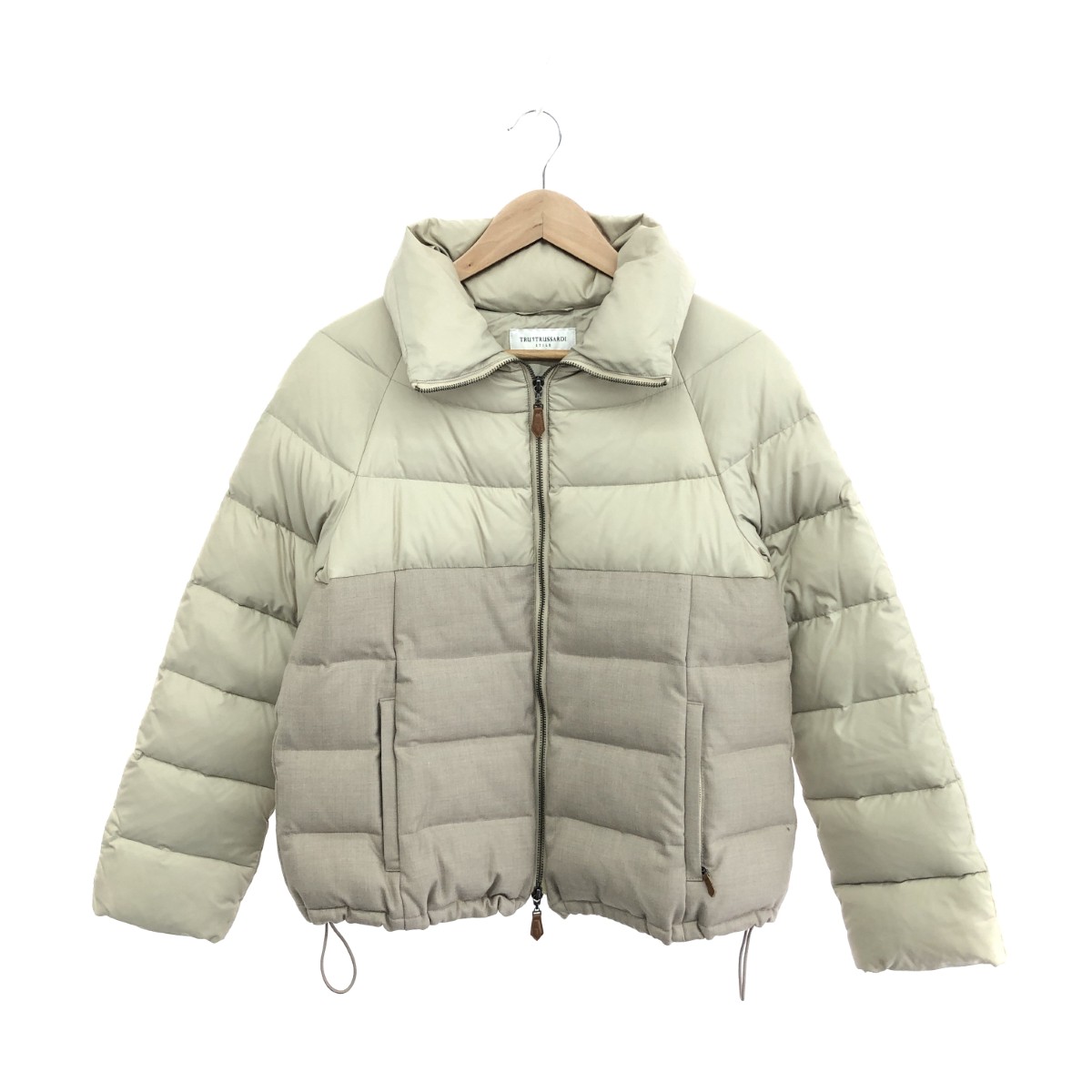 TRUSSARDI トラサルディ 素材切替ダウンジャケット 良好 サイズ:40 ベージュ レディース【中古】|リサイクル ティファナ