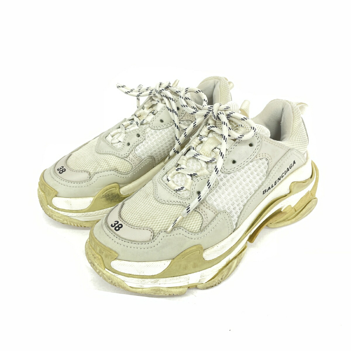 ★百貨店大売り出し客体商いもの★  BALENCIAGA バレンシアガ スニーカー トリプルS  書きあらわす大きさ:25  524036   白いこと メンズ【中古】