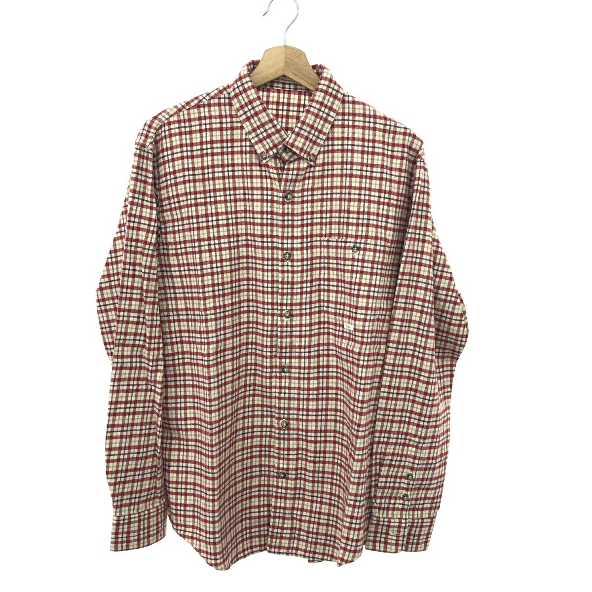 PAPAS パパス 長袖チェックシャツ 良好 サイズ:L レッド メンズ【中古】