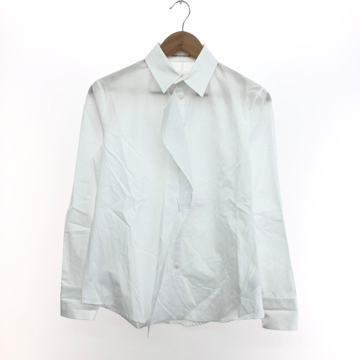 ★百貨店大売り出し客体商いもの★  YOHJI YAMAMOTO ヨウジヤマモト パワーオブホワイトシャツ/P・100/2 BROAD RUF 好ましい 大きさ:2  PT-B03-001   白いこと レディース【中古】