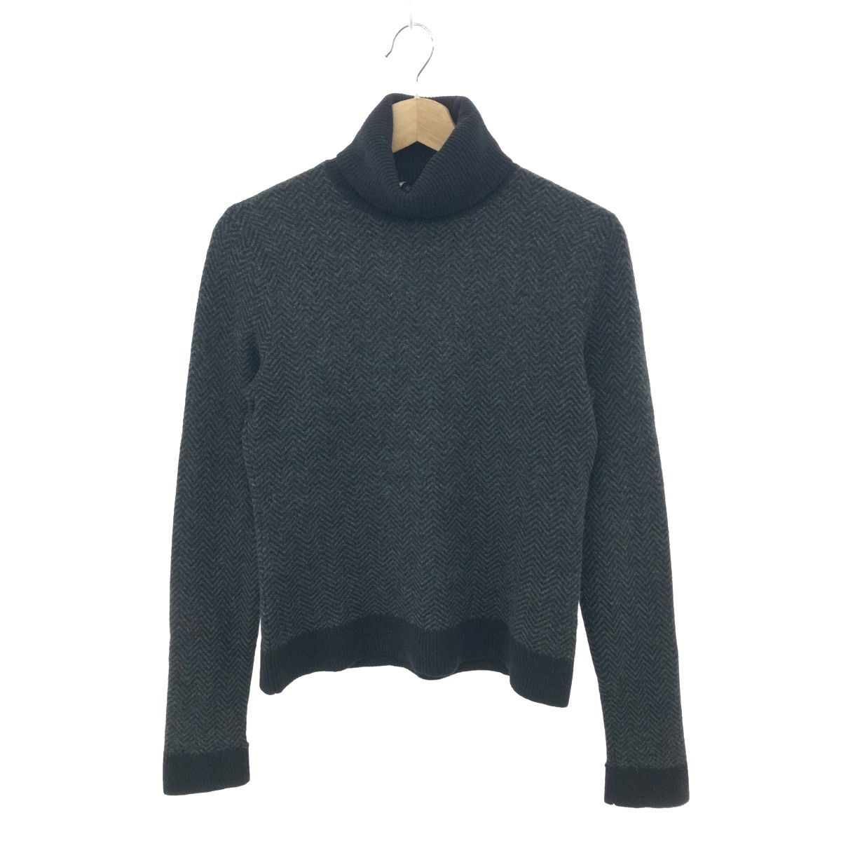 RALPH LAUREN ラルフローレン 長袖タートルネック編み物 思わしい 大いさ:L カシミール100％    黒いこと/薄墨色 レディース【中古】 レディースファッション-セーター
