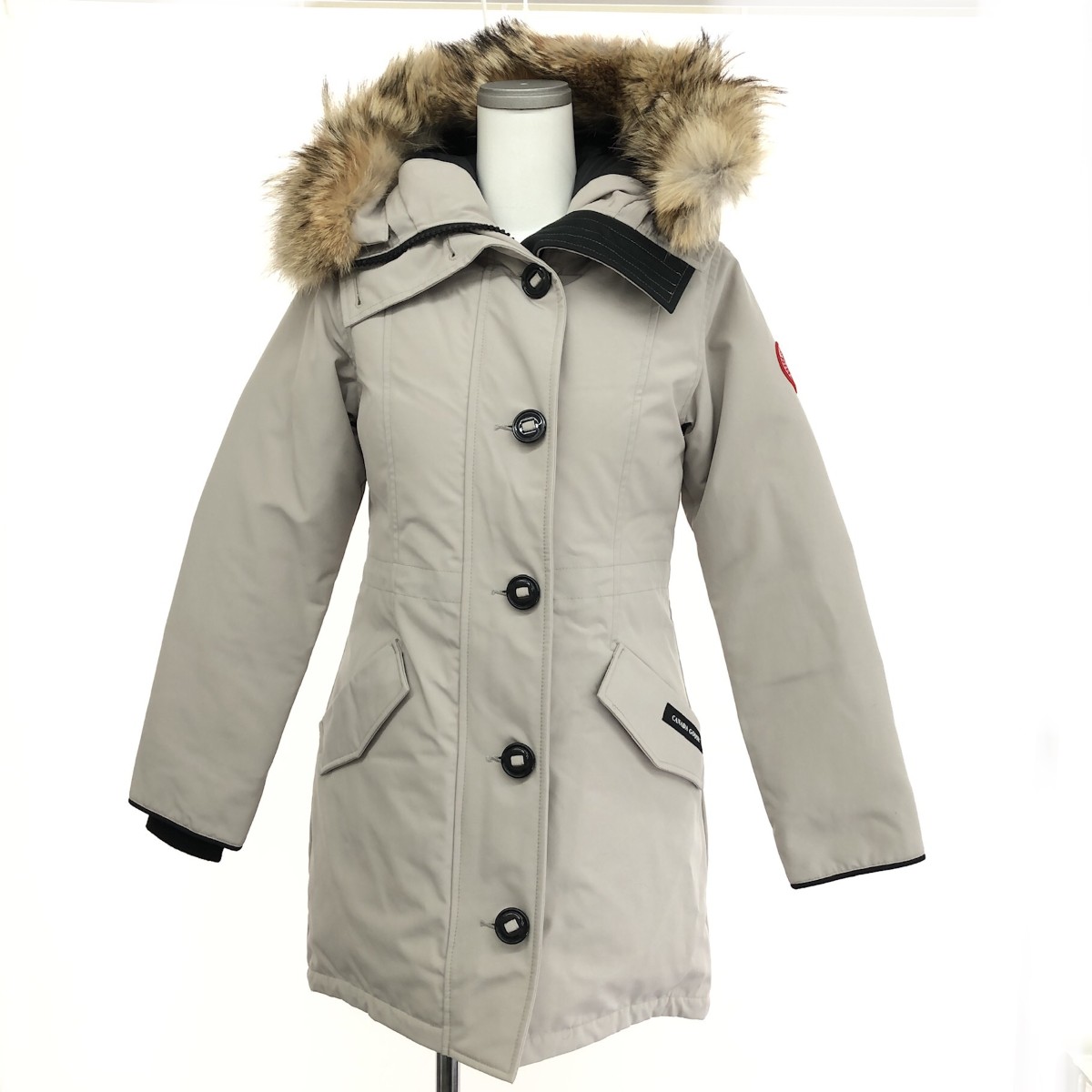 CANADA GOOSE カナダグース ダウンコート 良好 サイズ:XS Rossclair Parka 2580LA グレージュ レディース【中古】