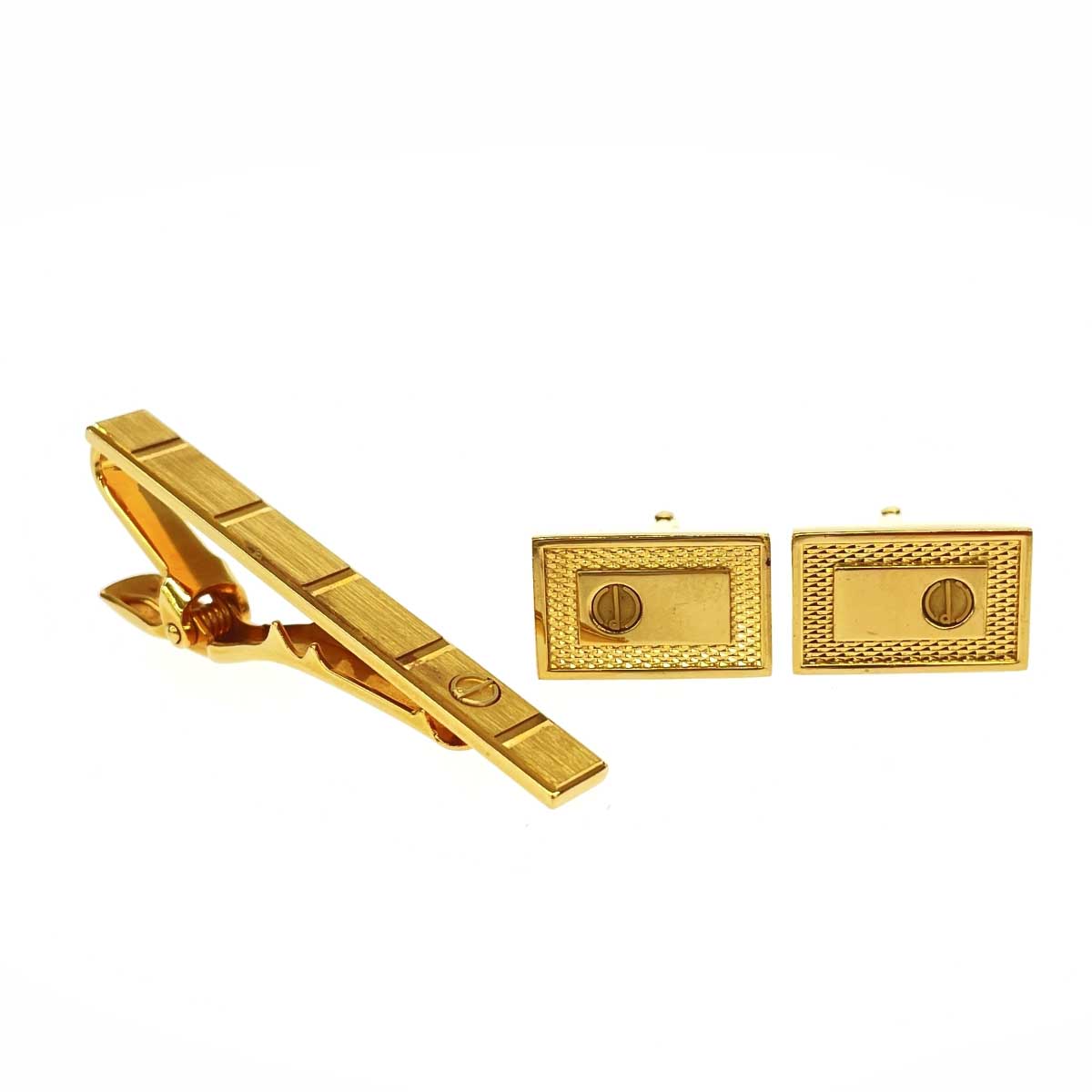 dunhill ダンヒル タイピン＆カフス dロゴ/スクエア/GP/ ゴールドカラー メンズ【中古】