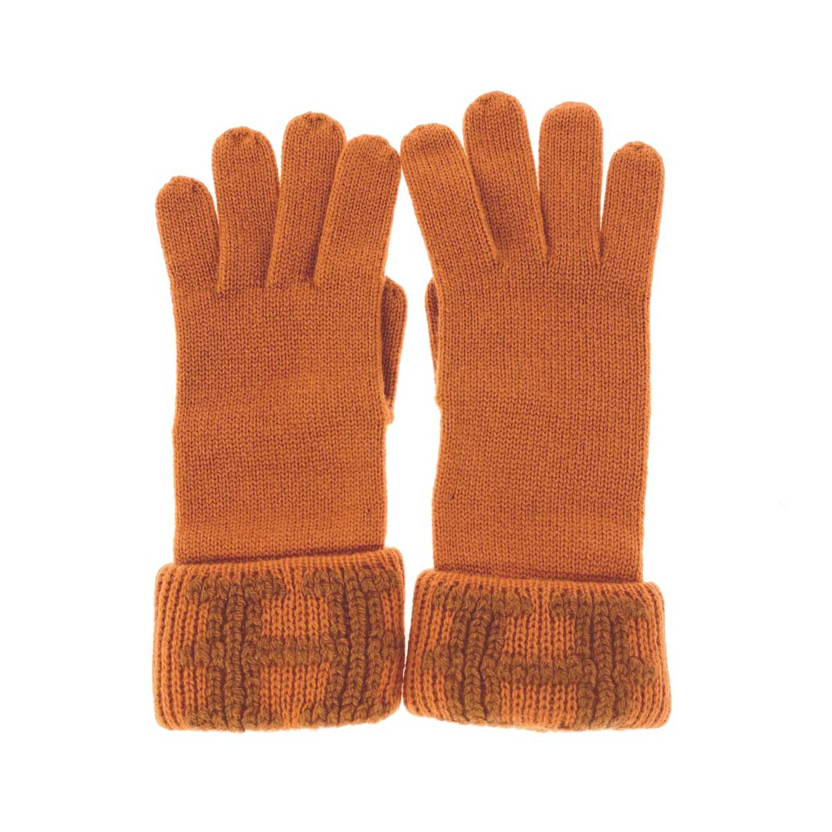 HERMES エルメス グローブ   マルジェラ期/Hロゴタイプ/カシミヤ100％    オレンジ色 レディース【中古】