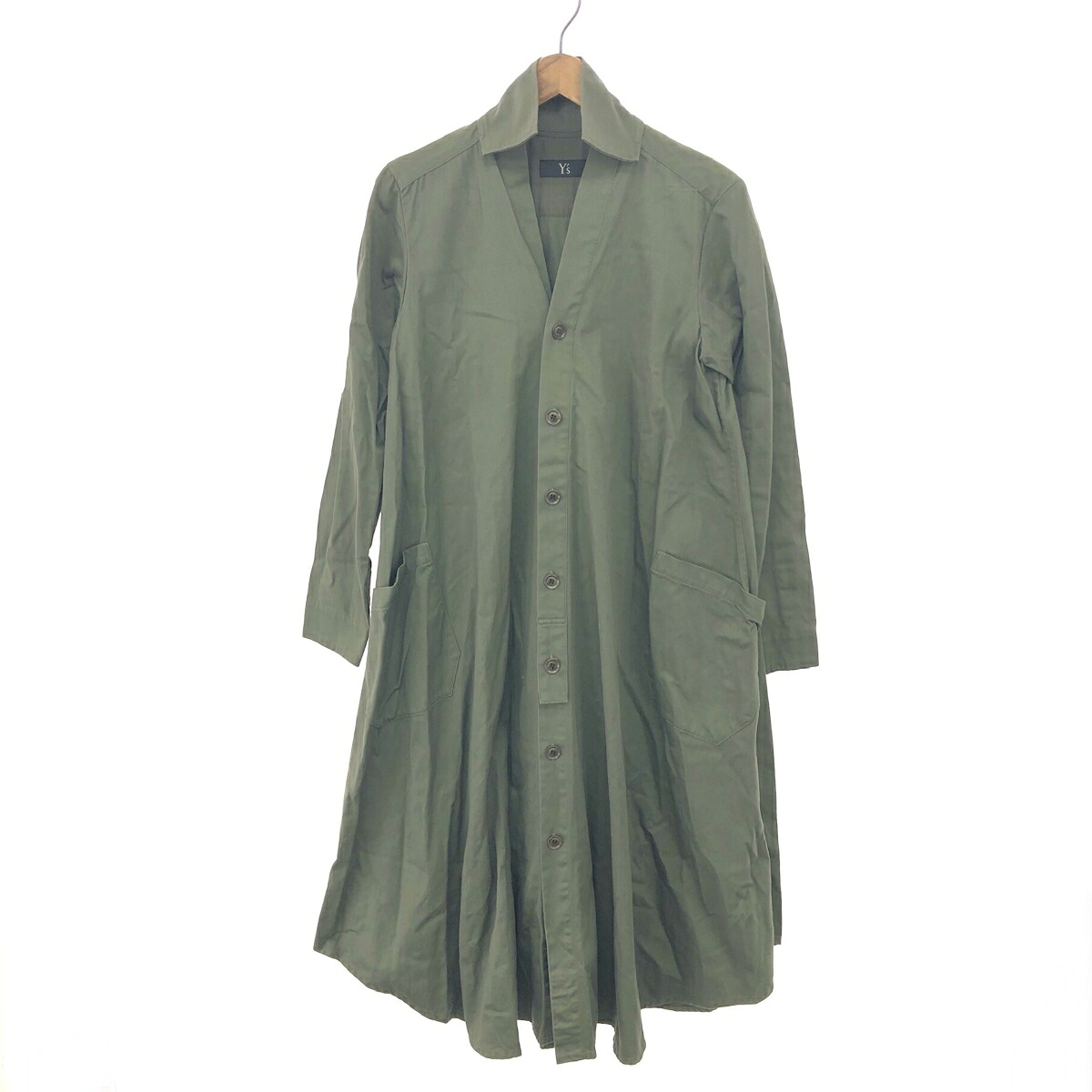 Y's ワイズ シャツワンピース サイズ:1 Y's BORN PRODUCT/ドレスシャツ/ヨウジヤマモ 2020AW/YN-D80-002 カーキ レディース【中古】