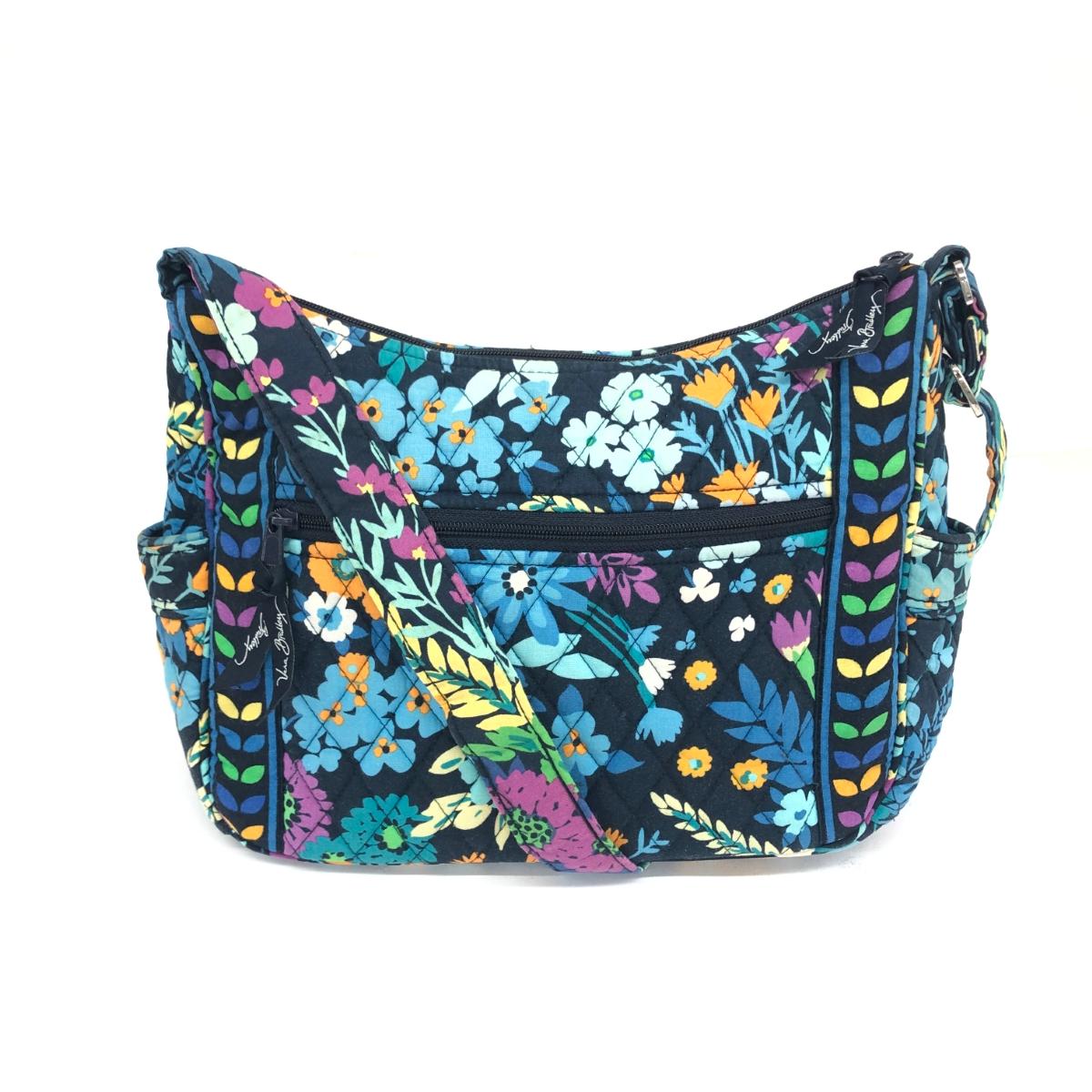 Vera Bradley ヴェラブラッドリー ショルダーバッグ 花柄 キルティング コットン ネイビー レディース【中古】