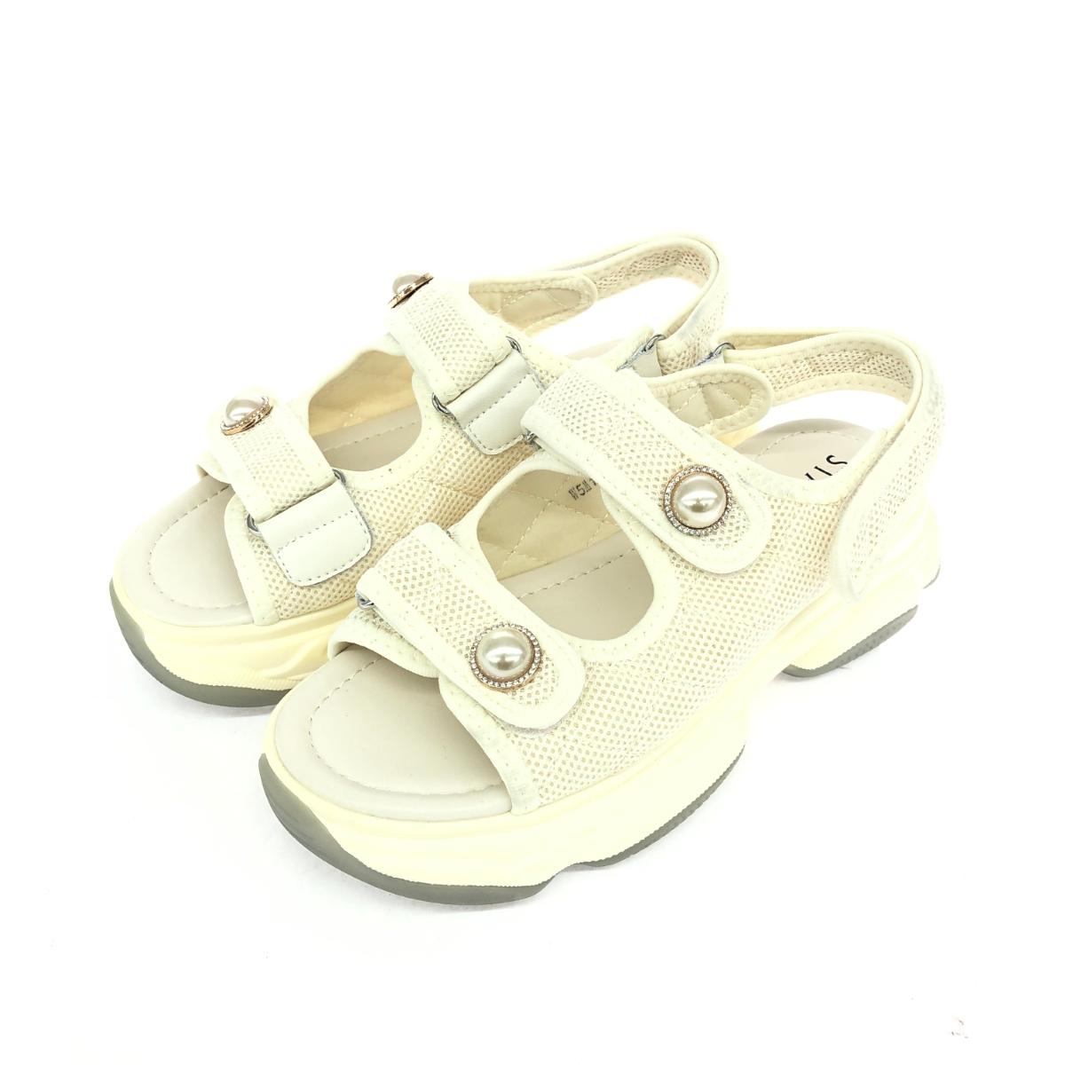 STACCATO スタッカート ペペボリュームサンダル 表記サイズ:24.5 ホワイト レディース【中古】