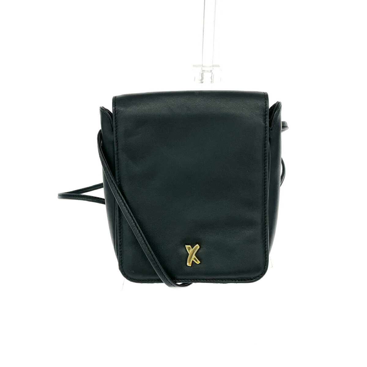 Paloma Picaso パロマピカソ ミニショルダーバッグ 良好 キスロゴ フラップ レザー ヴィンテージ ブラック レディース【中古】｜リサイクル ティファナ