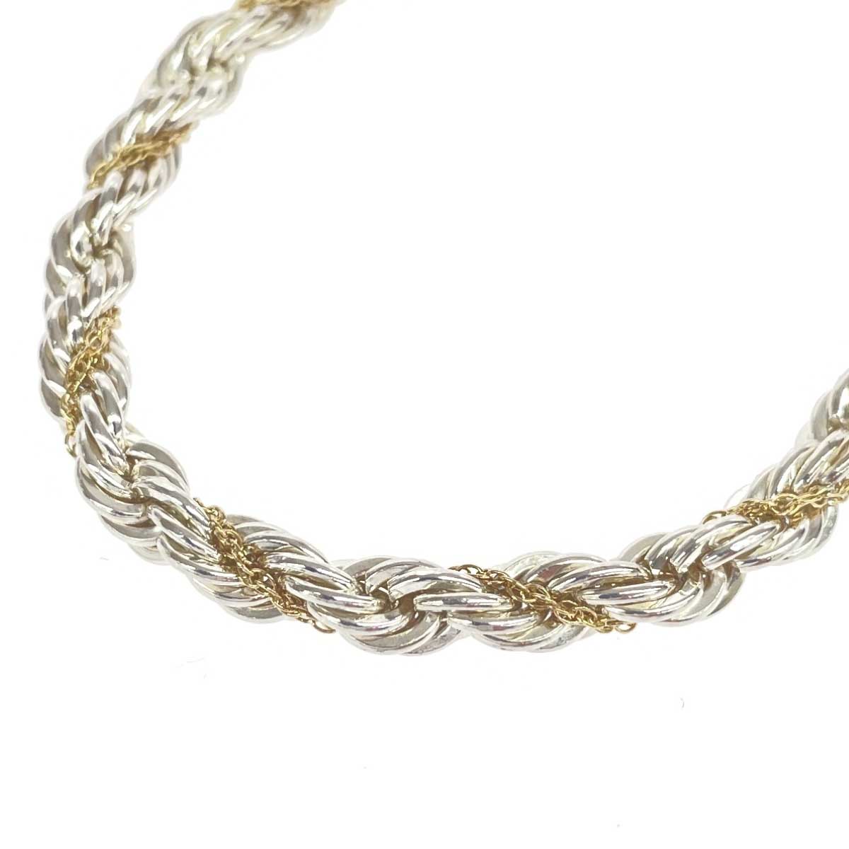 TIFFANY&Co. ティファニー ツイストロープチェーンブレスレット SV825×K18/総重量14.2ｇ ゴールド×シルバーカラー ユニセックス【中古】