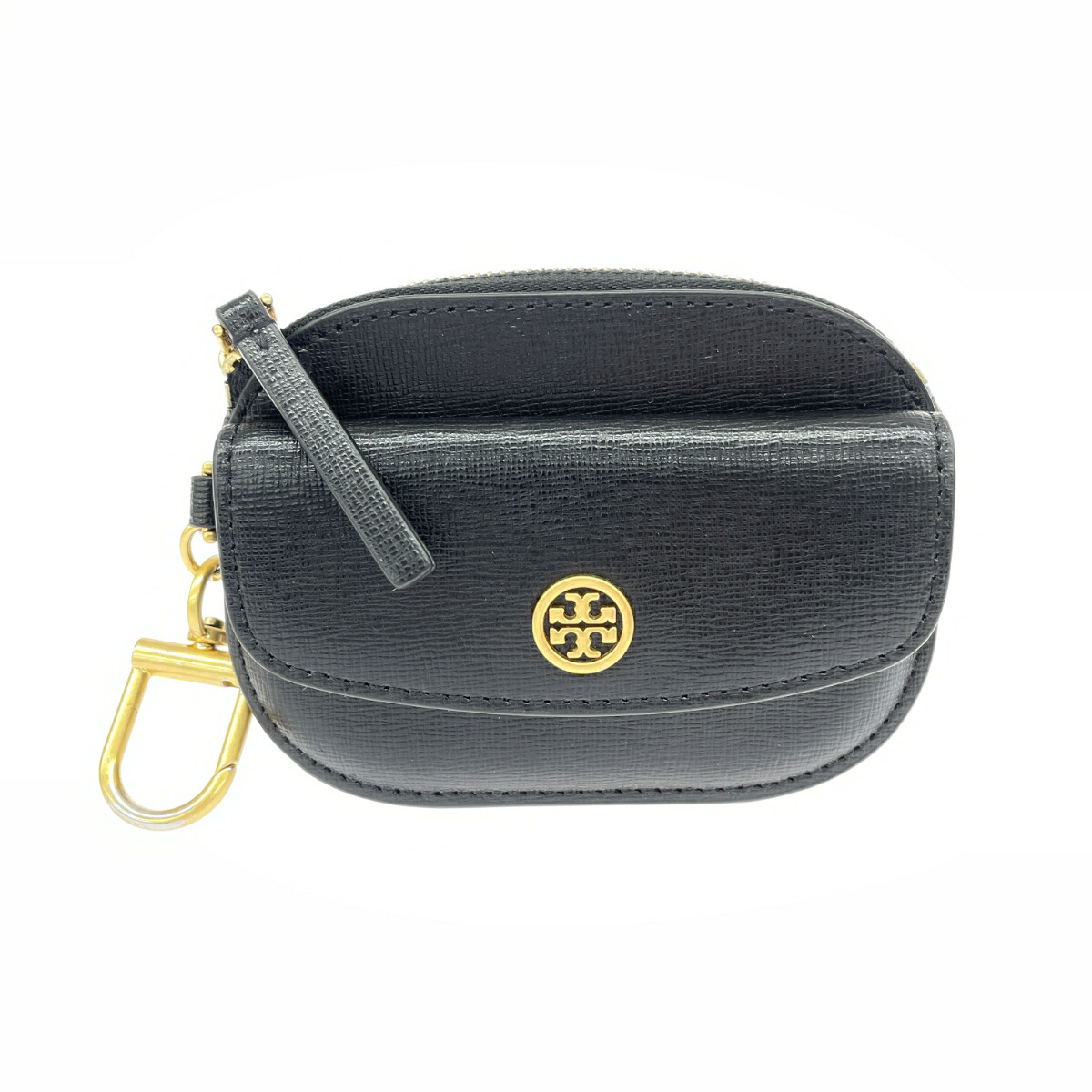 ★百貨店大売り出し客体商いもの★  TORYBURCH トリーバーチ コインケース   アイコン金具/なめし革    黒いこと レディース【中古】