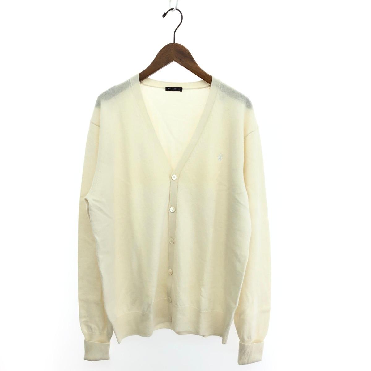 BALLANTYNE バランタイン カシミヤウールカーディガン サイズ:54 ホワイト メンズ【中古】