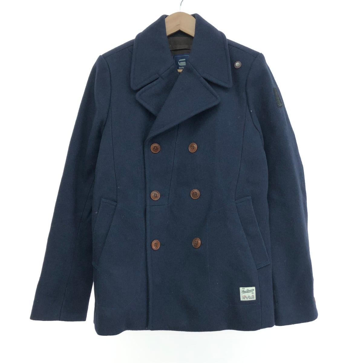 G-STAR RAW ジースターロウ ピーコート サイズ:M ウールブレンド ネイビー メンズ【中古】