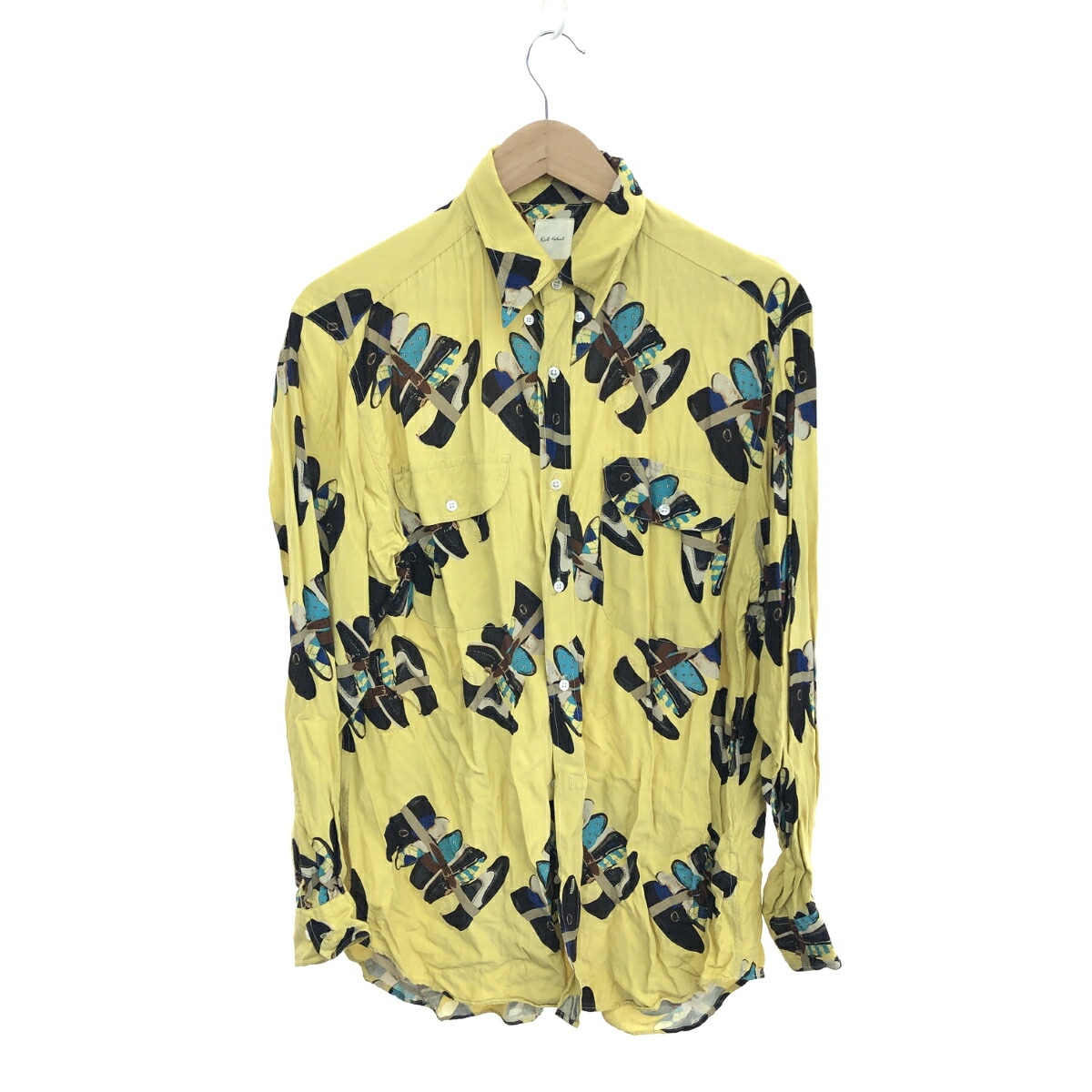 KARL HELMUT カールヘルム 総柄シャツ 良好 サイズ表記なし イエロー メンズ【中古】