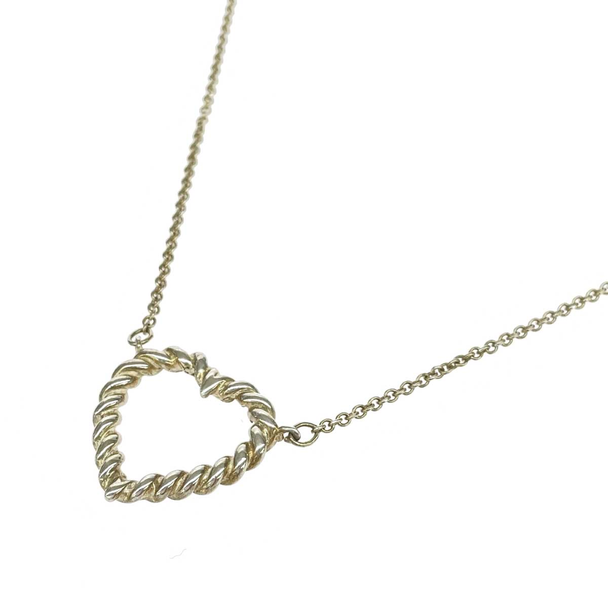 TIFFANY\u0026Co. ティファニー SV首飾り/捻じれハート型 好ましい  しろがね色/925    しろがね色色合い レディース【中古】
