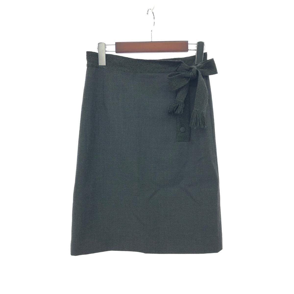 Chloe クロエ 羊毛スコート 好ましい 大きさ:34     薄墨色 レディース【中古】