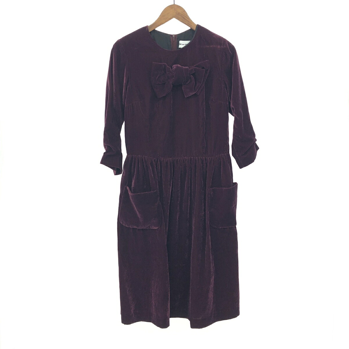 COMME des GARCONS GIRL コムデギャルソンガール 天鵞絨衣裳 思わしい 大いさ:XS  NJ-O006   ボルドーワイン レディース【中古】 レディースファッション-ワンピース
