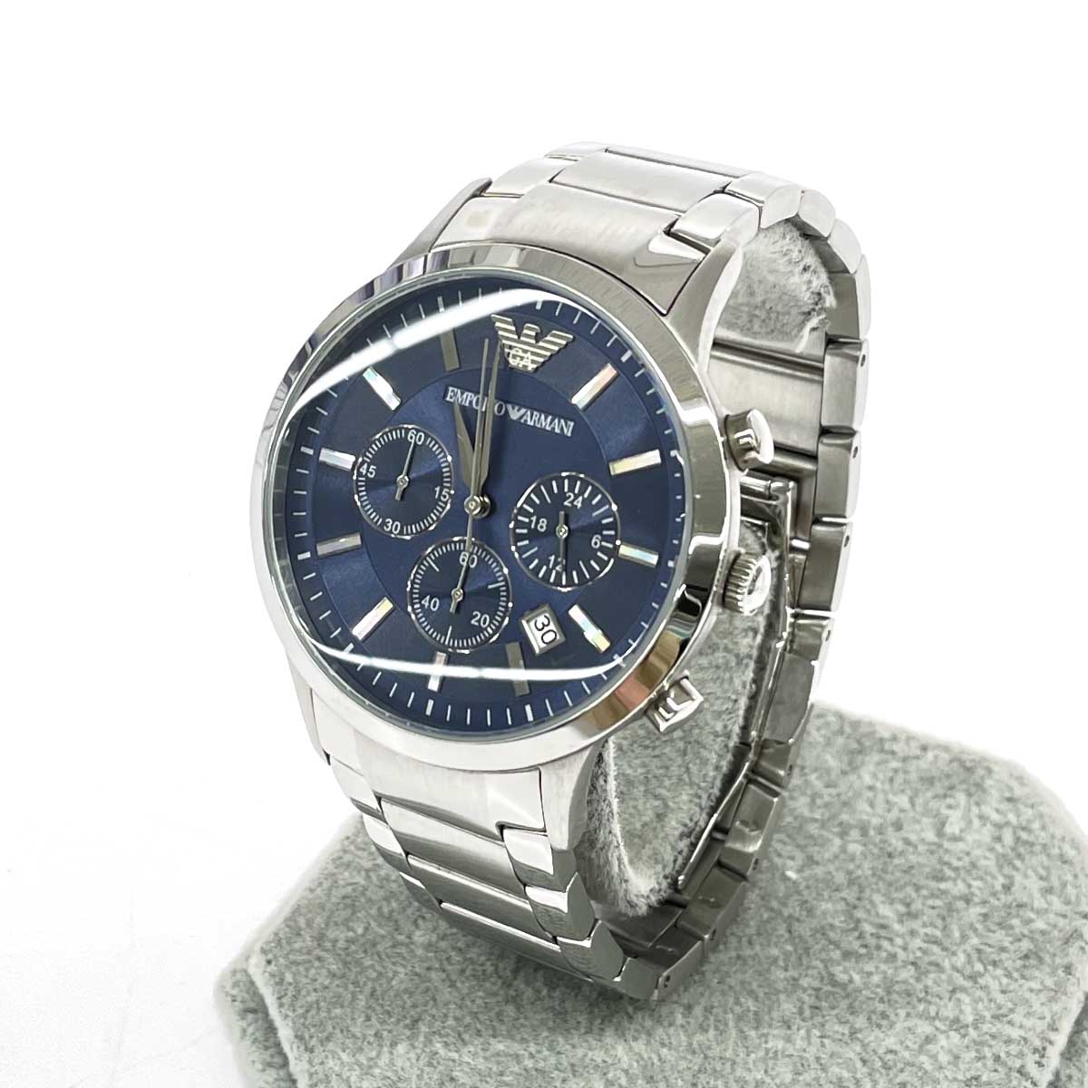 EMPORIO ARMANI エンポリオアルマーニ 腕時計 クロノグラフ 良好 SS/ AR-2448 シルバーカラー メンズ【中古】