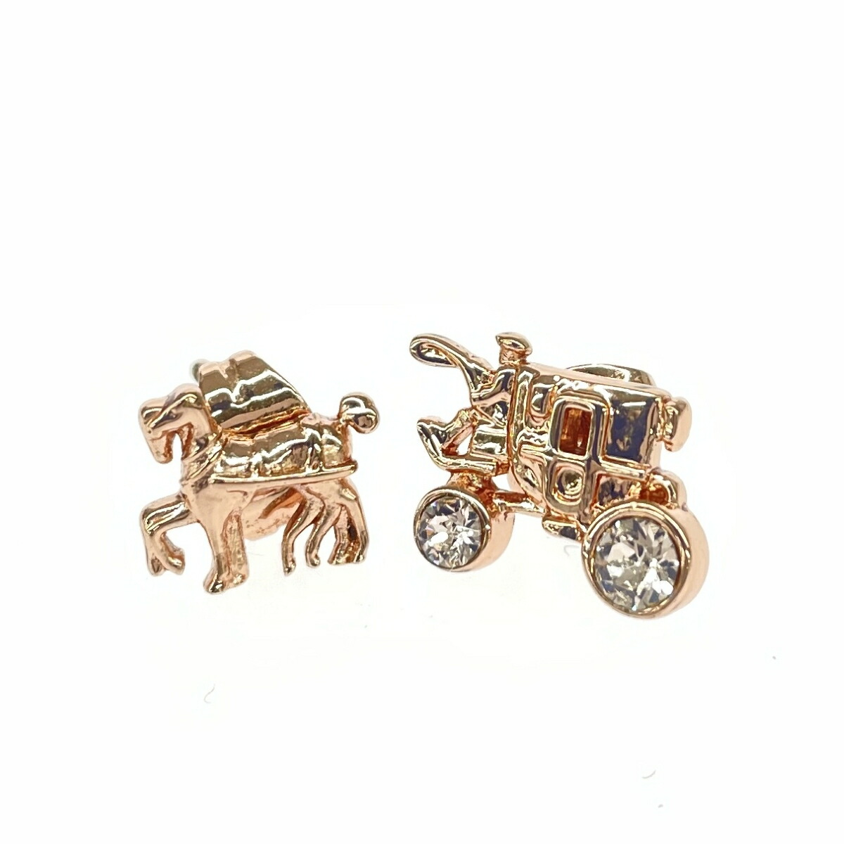 COACH コーチ ピアス 良好 ラインストーン/ホースアンドキャリッジ ピンク レディース【中古】