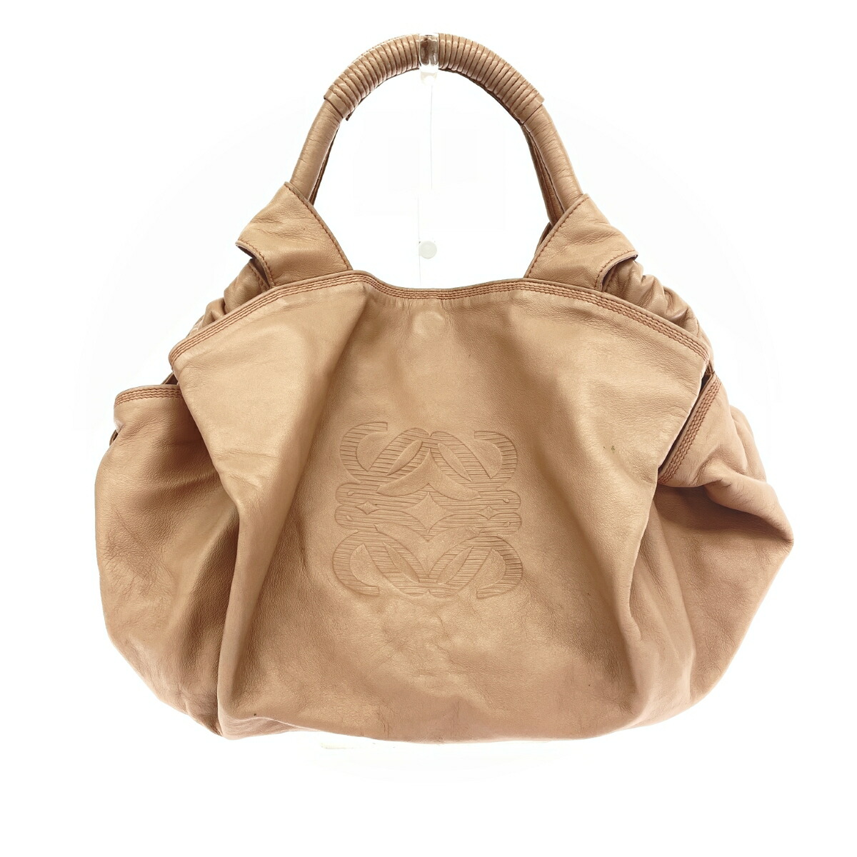 ★百貨店大売り出し客体商いもの★  LOEWE ロエベ トートバッグ   ナッパアイレ/アナ瓦/なめし革    さくら色 【中古】
