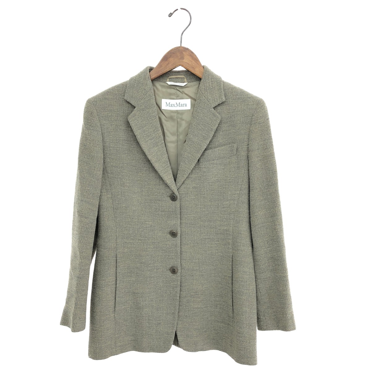 MAX MARA マックスマーラ 3Bジャケット サイズ:38 白タグ/総裏地 ベージュ レディース【中古】
