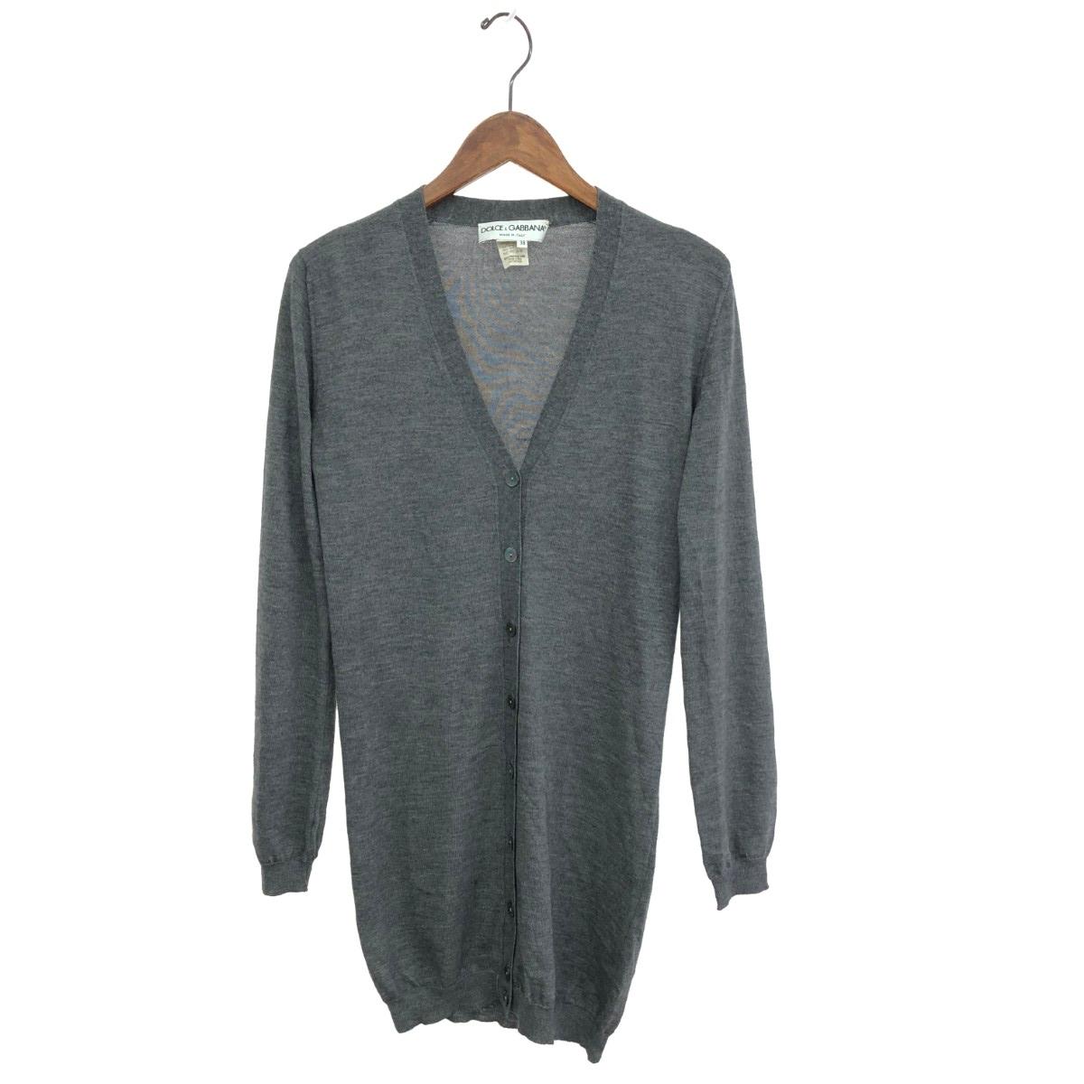 DOLCE&GABBANA ドルチェ&ガッバーナ ロングカーディガン サイズ:38 カシミヤ・シルク グレー レディース【中古】