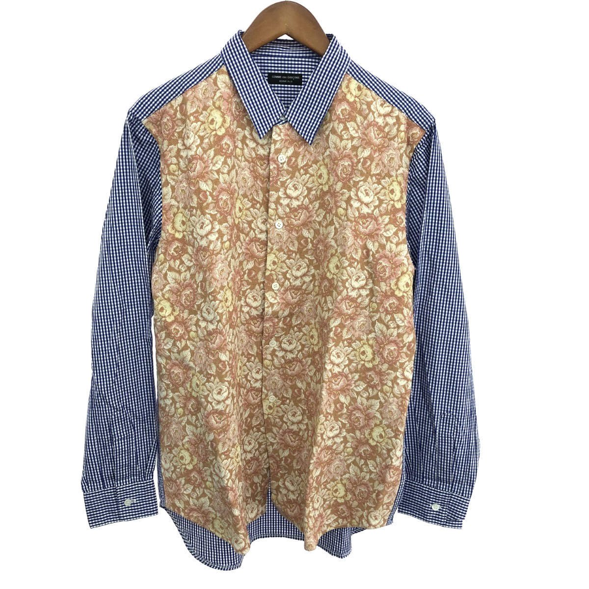 COMME des GARCONS コムデギャルソン ゴブラン織&times;ギンガムチェックシャツ サイズ:表記不明 AD1999 PB-100290 ブルー メンズ【中古】｜リサイクル ティファナ 30,523円