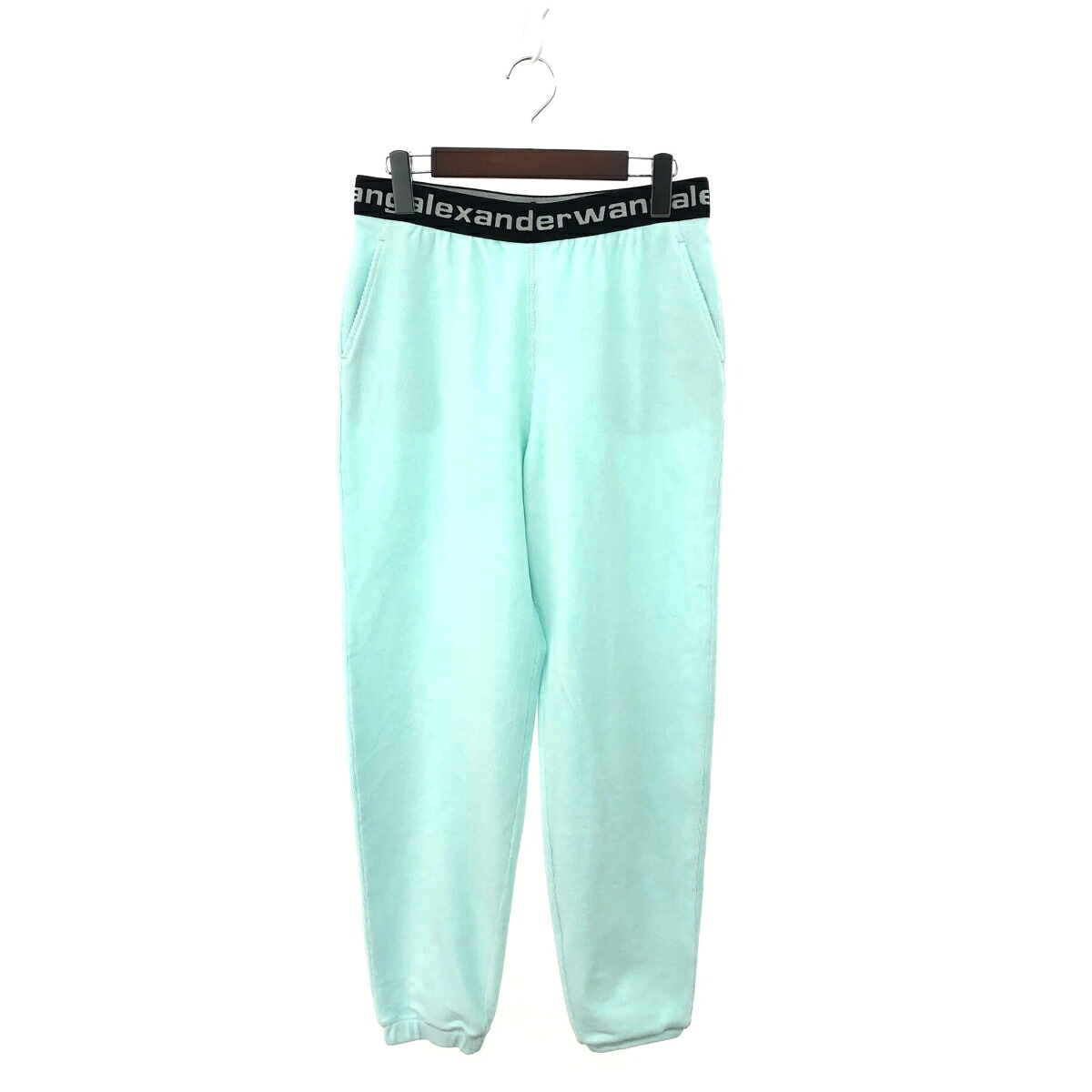 ALEXANDER WANG アレキサンダーワン ロゴエラスティックジョガーパンツ サイズ:XS ストレッチ/コーデュロイ ブルー レディース【中古】