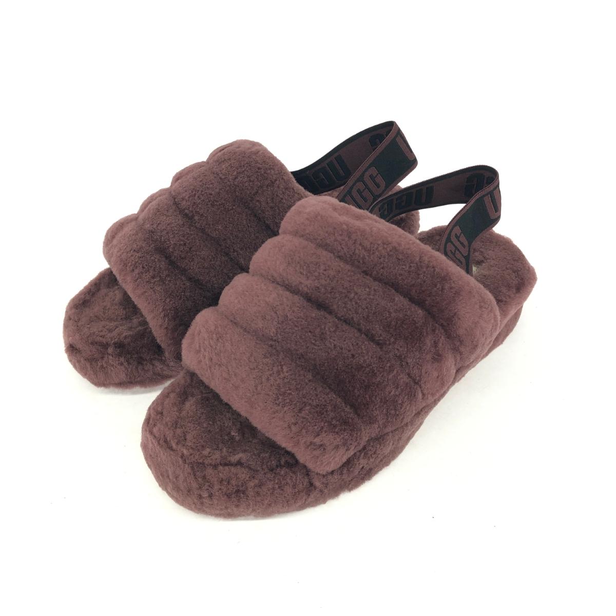 UGG アグ サンダル 良好 表記サイズ:23 フラッフイヤースライド 1095119 パープル レディース【中古】